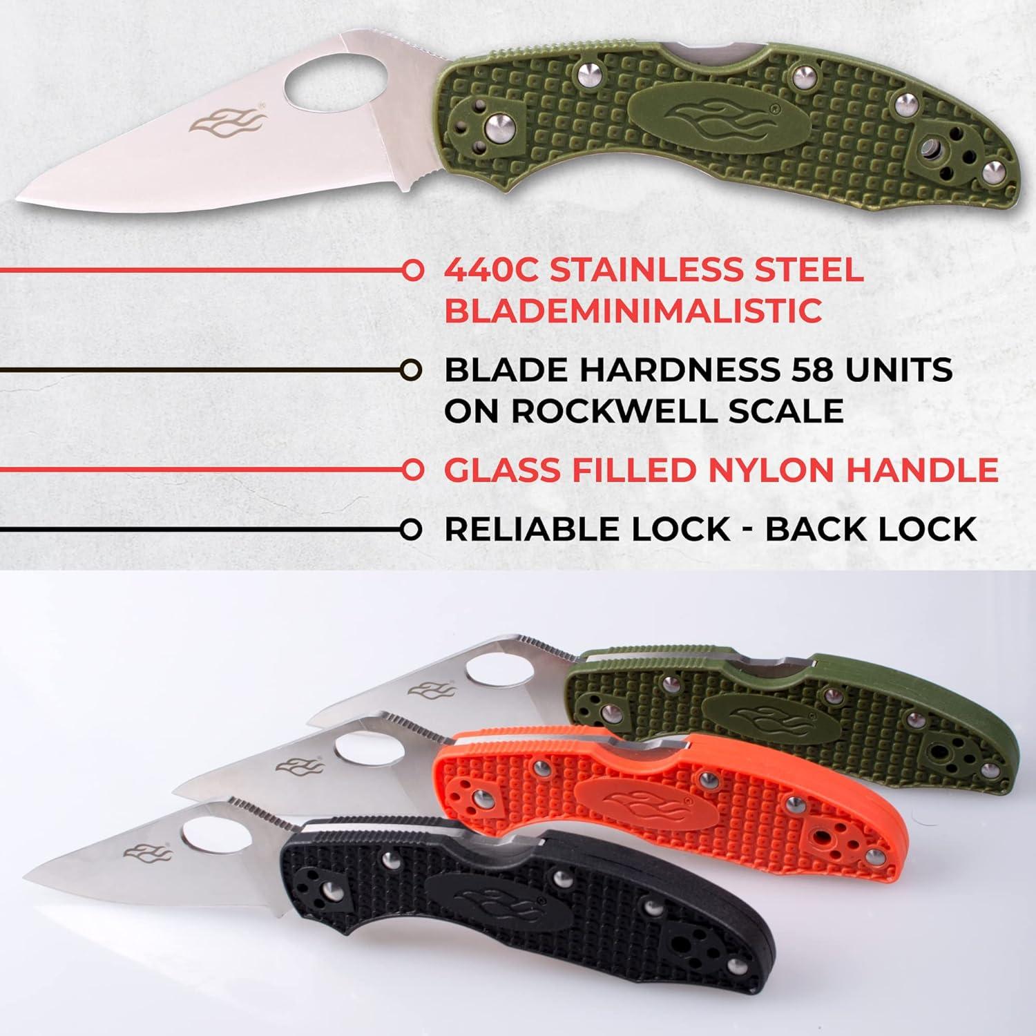 Cuchillo Plegable Ganzo Firebird F759M Verde, Acero Inoxidable 440C