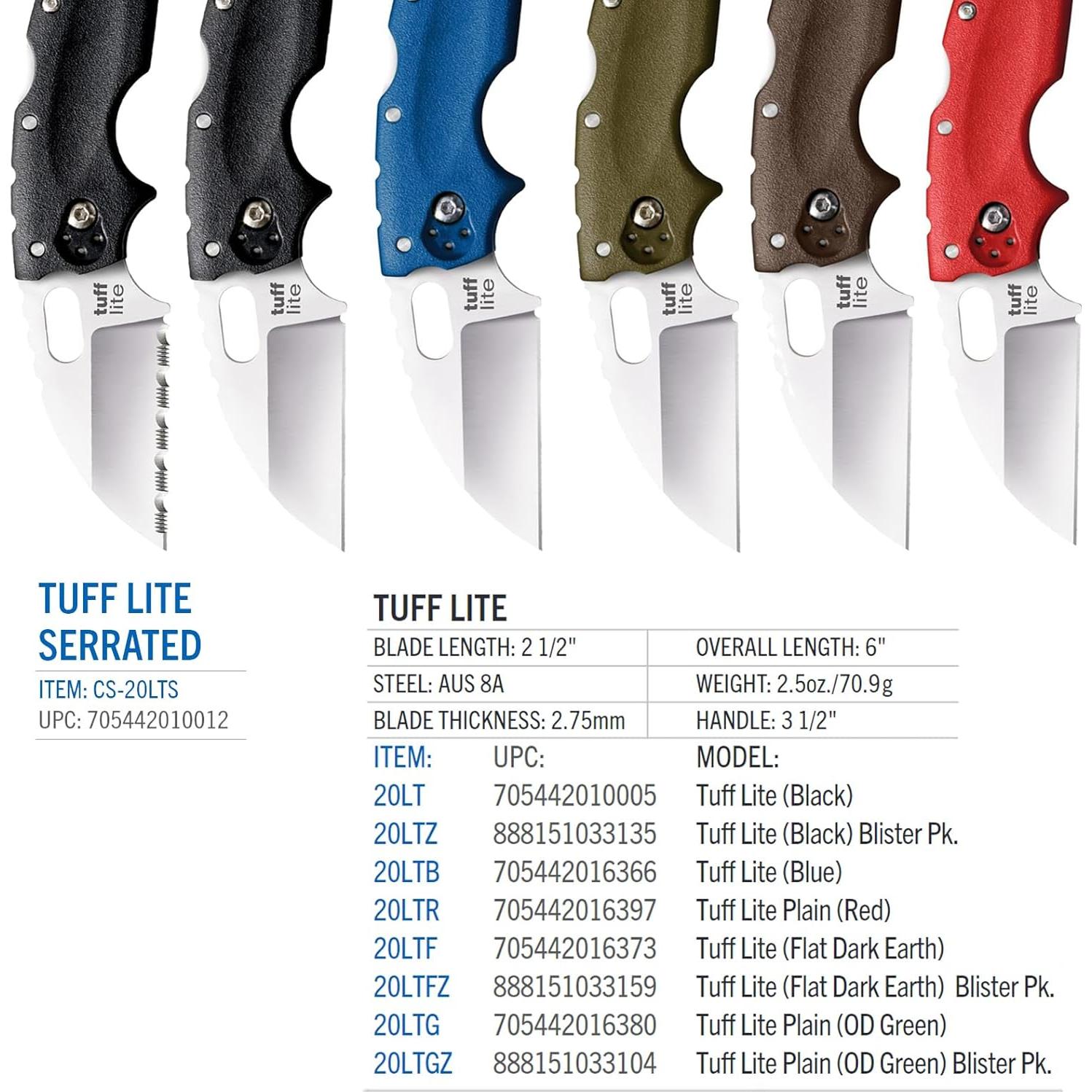 Cuchillo Plegable Cold Steel Tuff Lite 2.5" AUS8A Griv-Ex