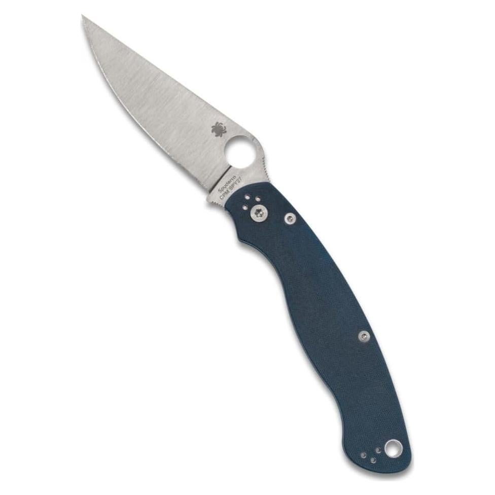 Military 2 Folding Pocket Knife with 4" CPM SPY27 Steel Blade and G-10 Handle - EDC Knife for Men and Women, Perfect for Hunting, Tactical, Camping, Survival, Hiking - PlainEdge - C36GPCBL2