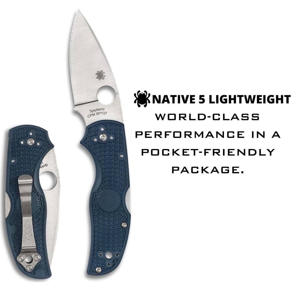 Cuchillo Spyderco Native 5 Lightweight 7.62 cm Azul Cobalto