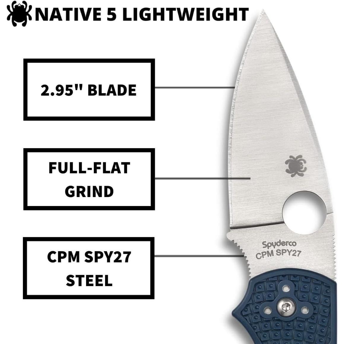 Cuchillo Spyderco Native 5 Lightweight 7.62 cm Azul Cobalto