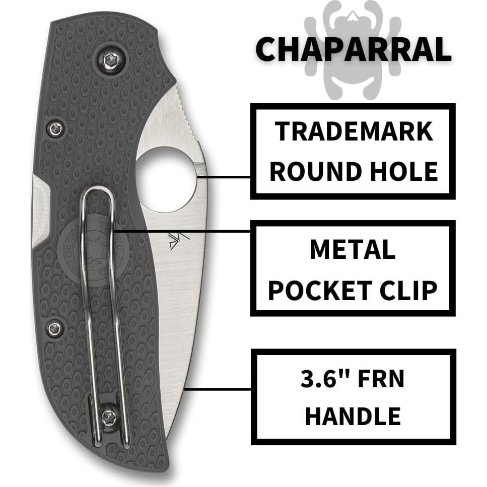 Cuchillo de bolsillo plegable Spyderco Chaparral 7.1 cm acero CTS-XHP