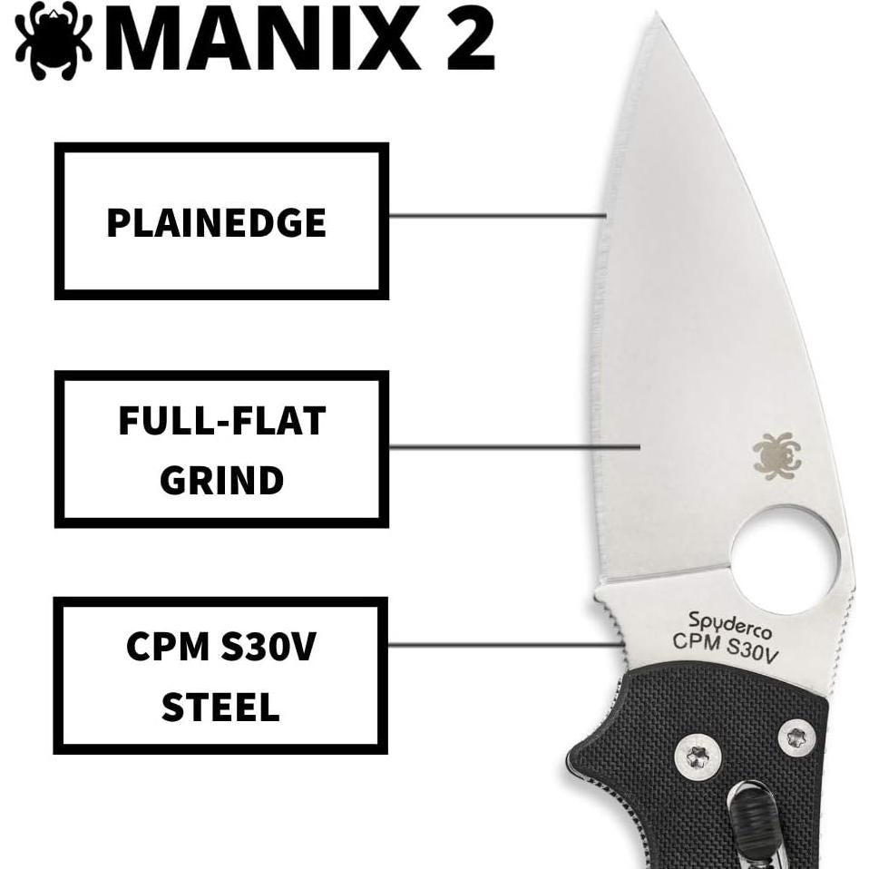 Cuchillo Plegable Spyderco Manix 2 G-10 8.56 cm Acero S30V