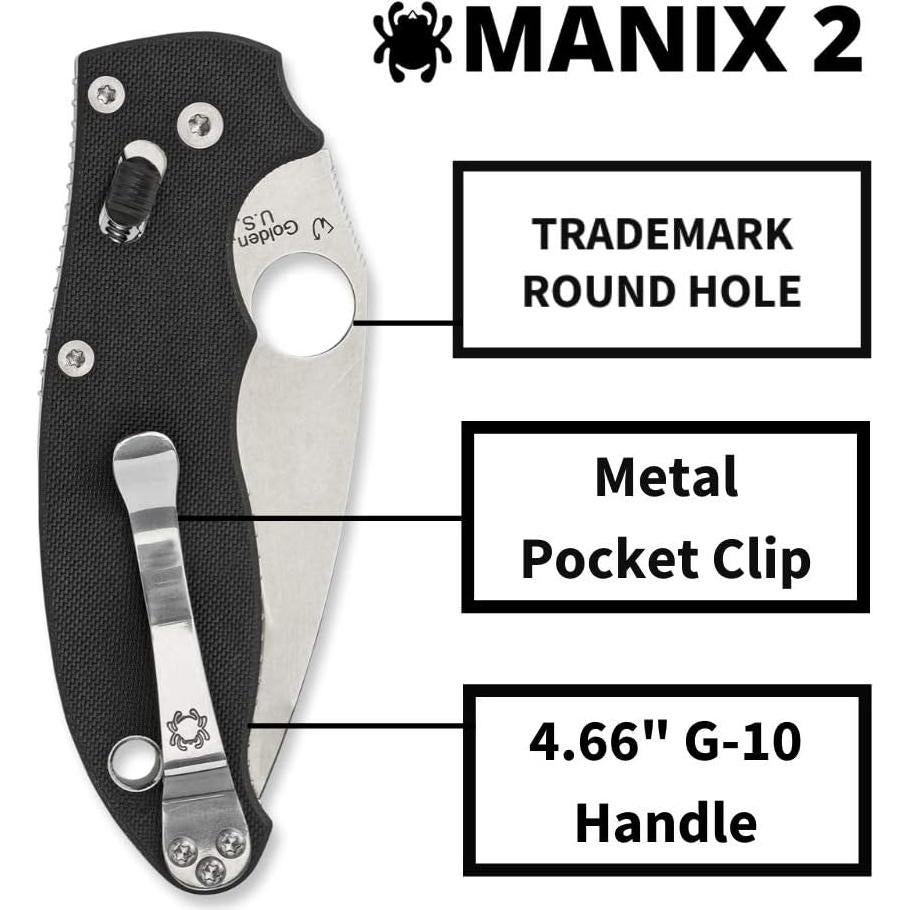 Cuchillo Plegable Spyderco Manix 2 G-10 8.56 cm Acero S30V