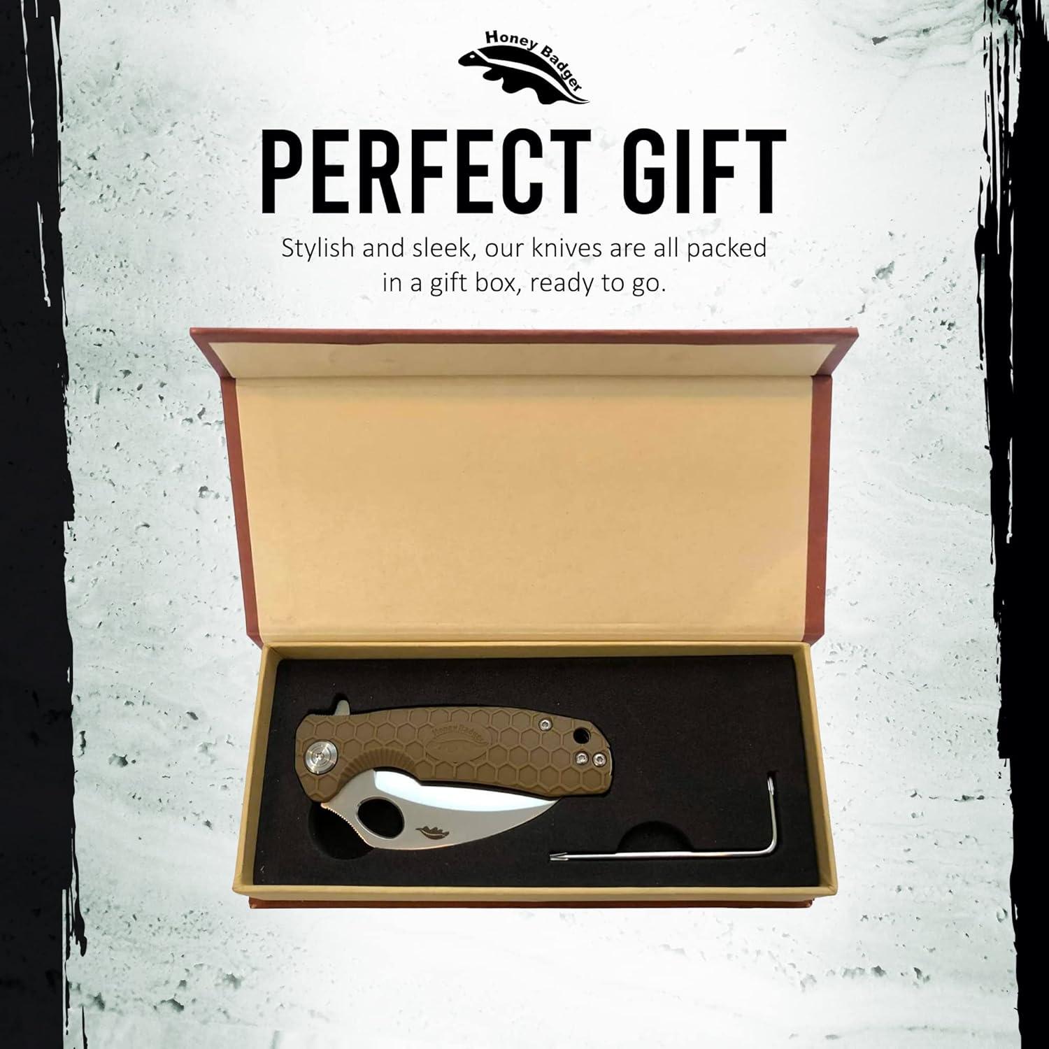 Cuchillo Plegable Honey Badger Mediano Garra Serrada 7.62 cm