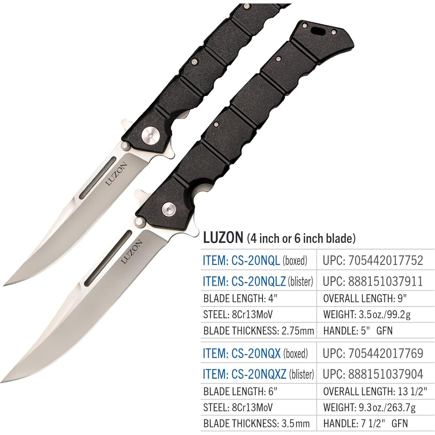 Cuchillo Plegable Táctico Cold Steel Medium Luzon 10.16 cm Hoja