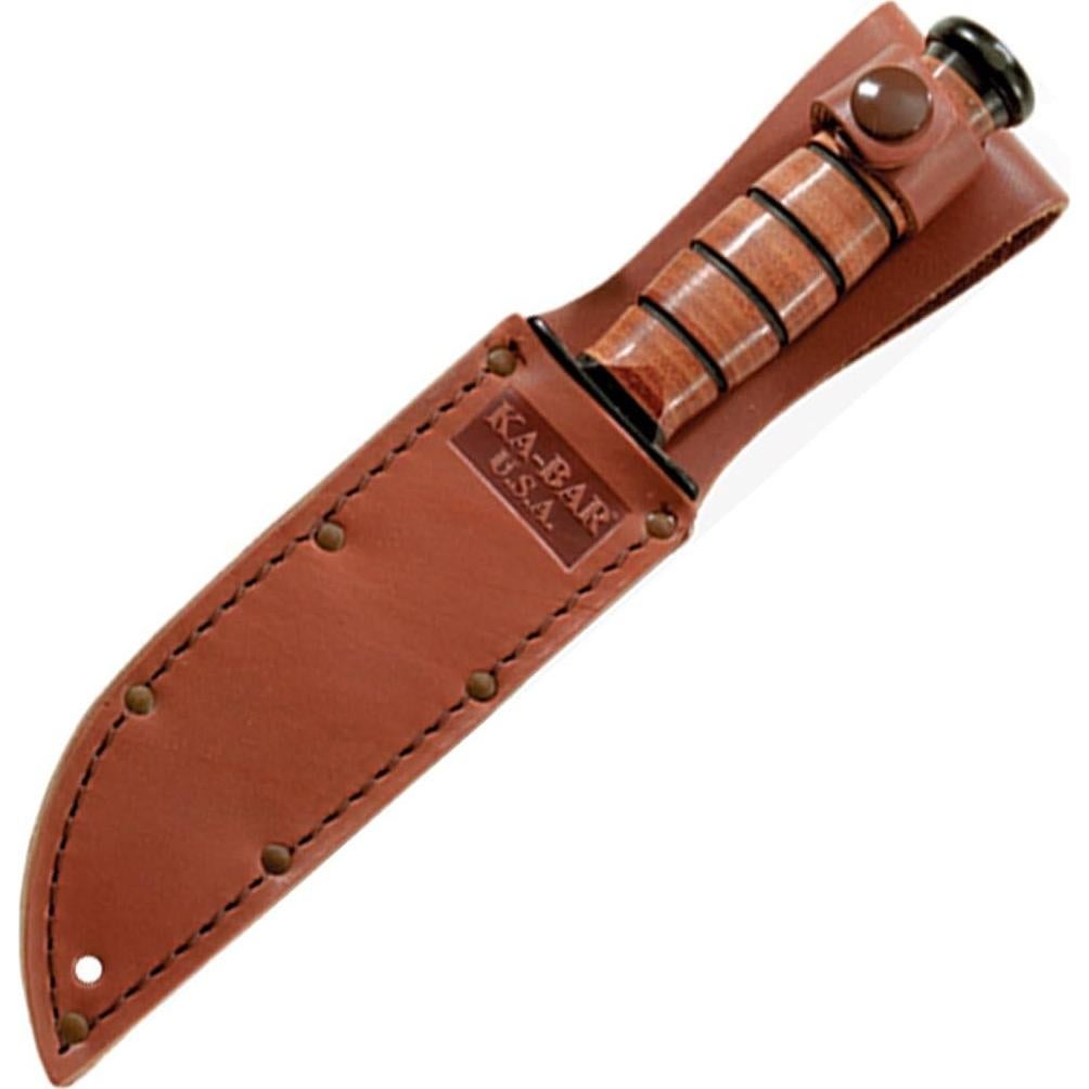 Cuchillo de Caza KA-BAR 1251, Hoja 13.34 cm, Funda de Cuero
