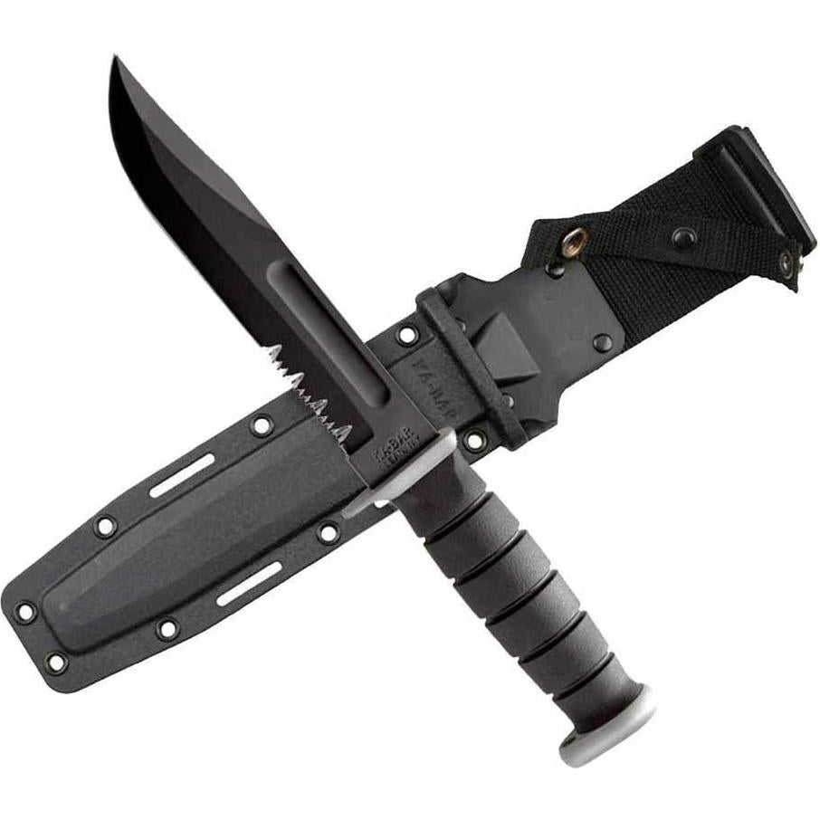 Cuchillo de Combate Ka-Bar 1282 D2, 17.78 cm, Funda Nylon
