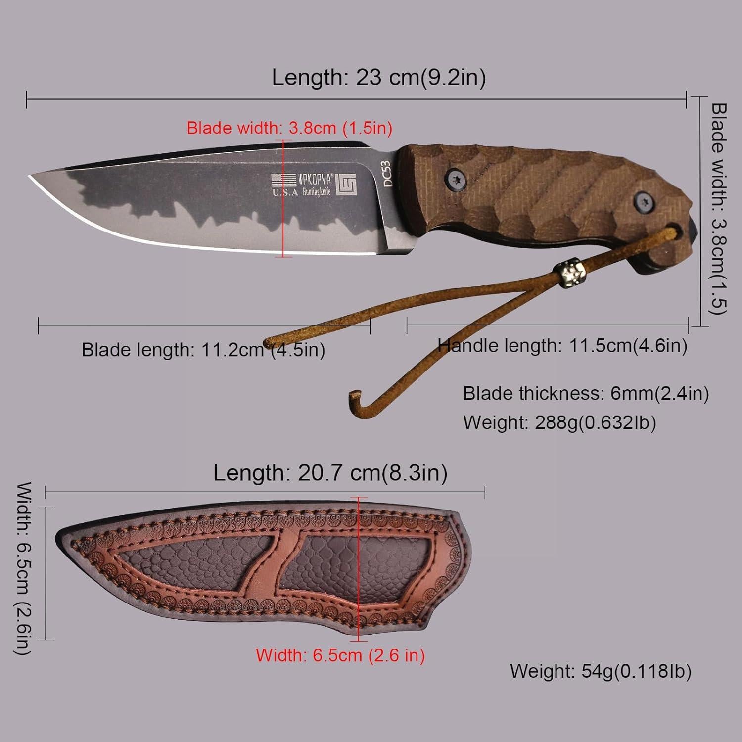 Cuchillo de Caza WPKOPYA Extreme Wolf DA01 23.37 cm Acero DC53