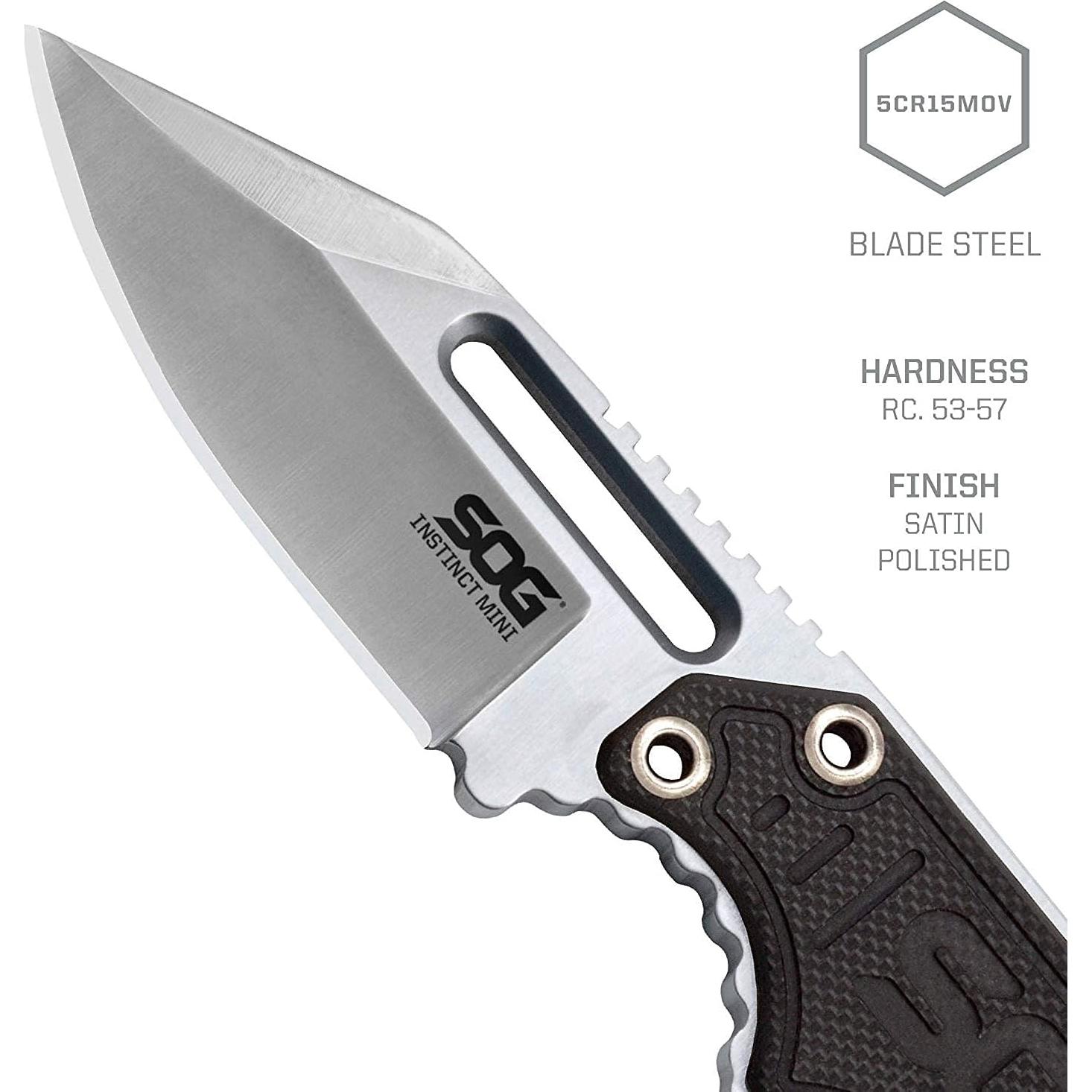 Cuchillo Fijo SOG Instinct Mini 12.19 cm con Funda Táctica