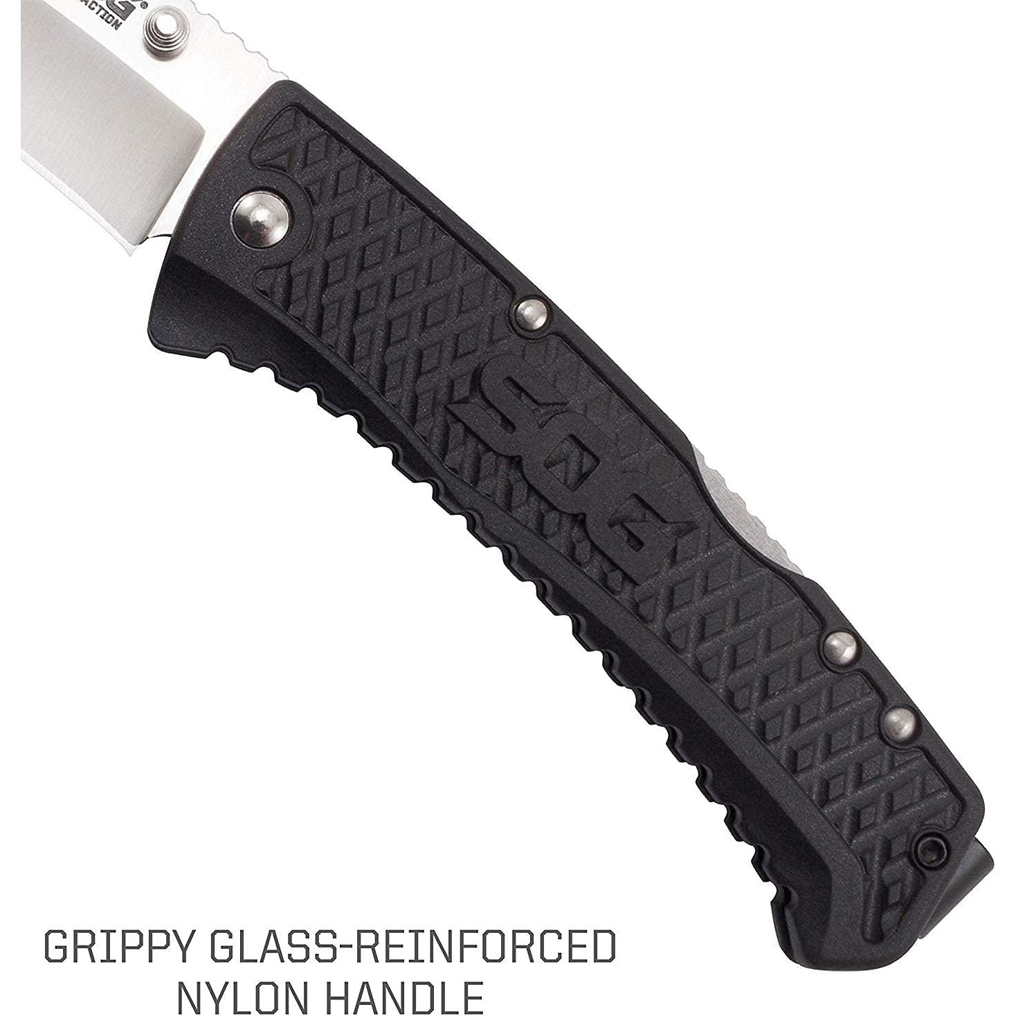 Cuchillo Plegable SOG Traction 3.5" Acero Inoxidable Clip Point