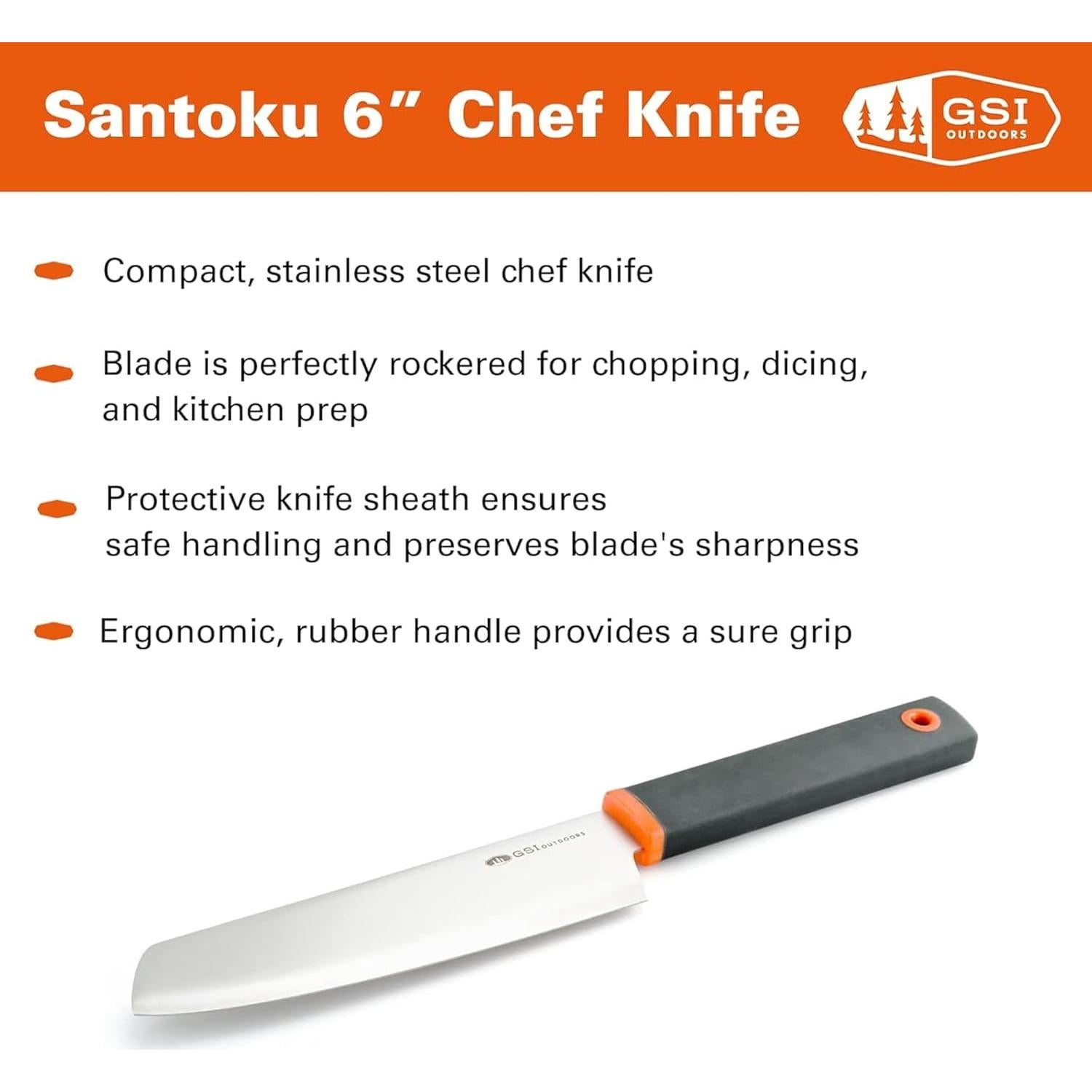 Cuchillo de Chef Santoku 15 cm GSI Outdoors Acero Inoxidable