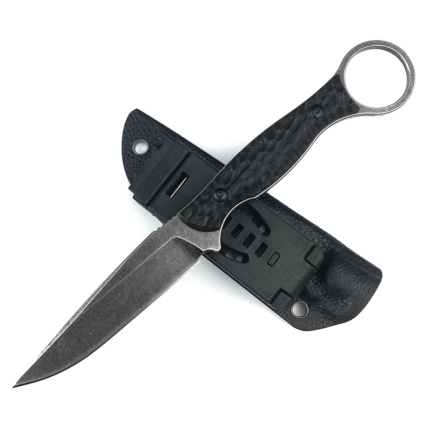 Cuchillo Táctico HUAAO 20.92cm Hoja Fija Acero 8Cr13MoV