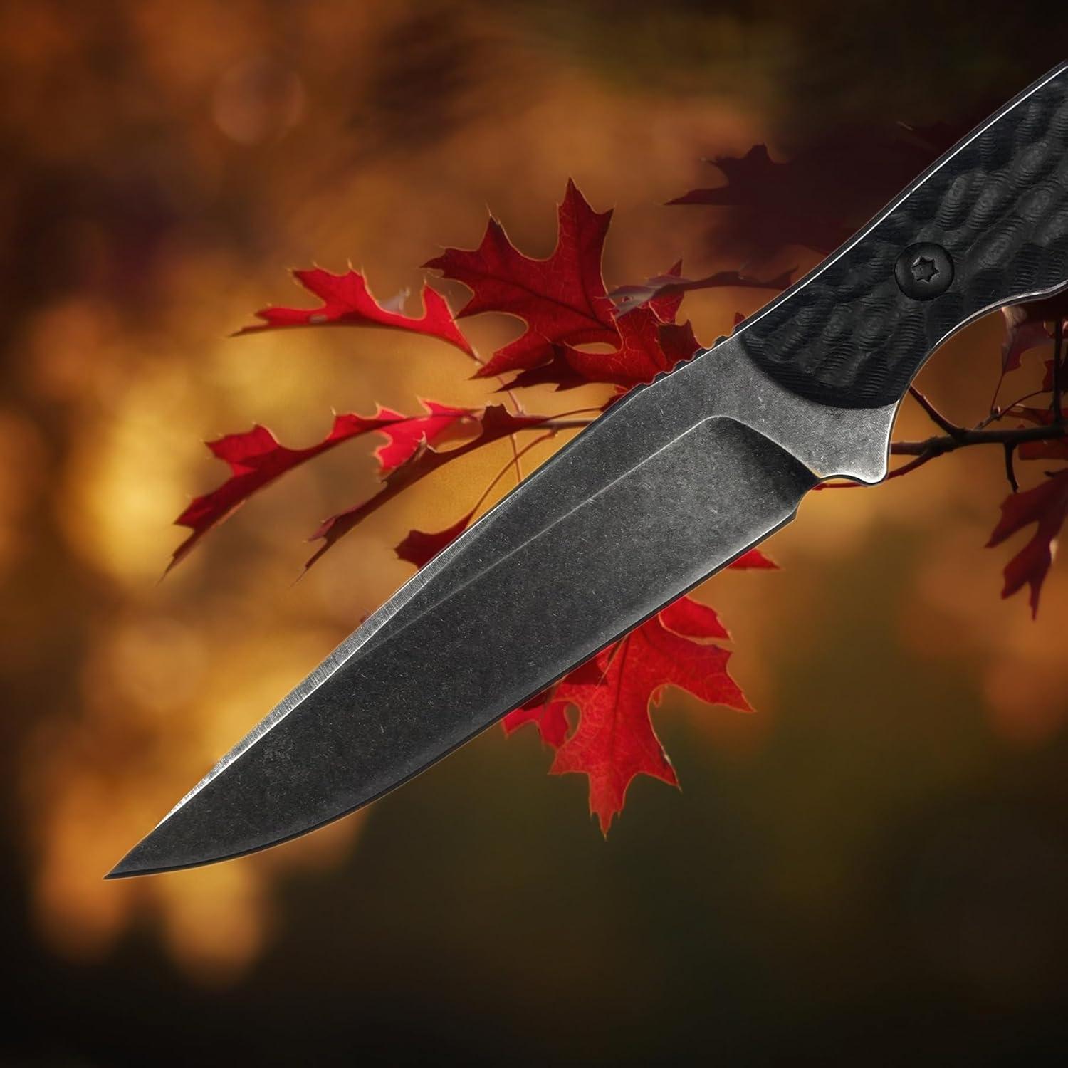 Cuchillo Táctico HUAAO 20.92cm Hoja Fija Acero 8Cr13MoV