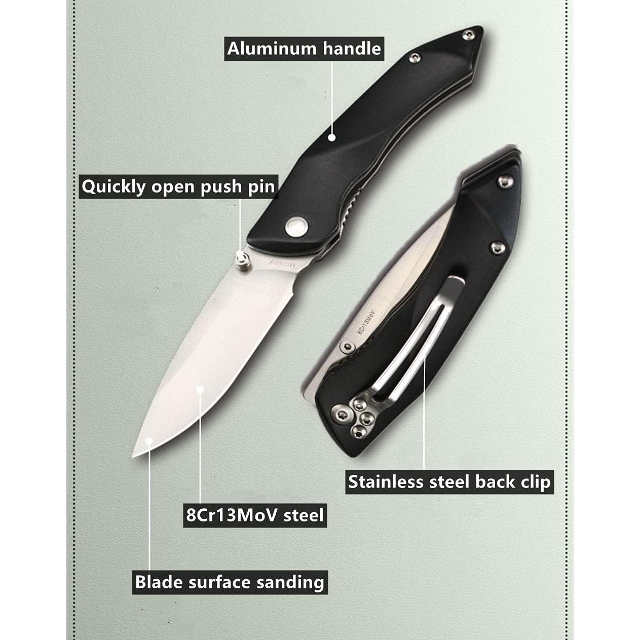 Cuchillo de bolsillo Harita negro 7.49 cm acero inoxidable