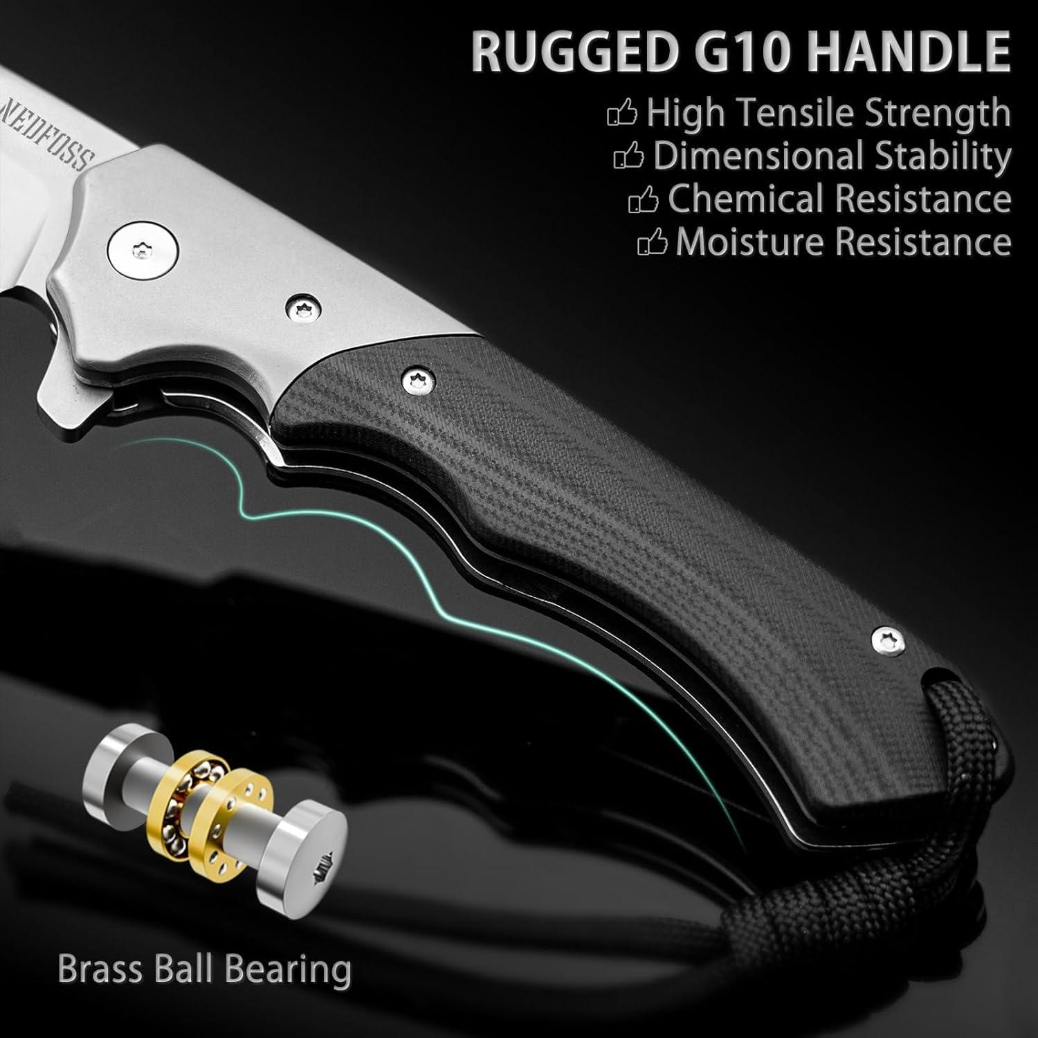 Cuchillo de Bolsillo NedFoss W.SWAN Acero D2 Plegable 21.59 cm