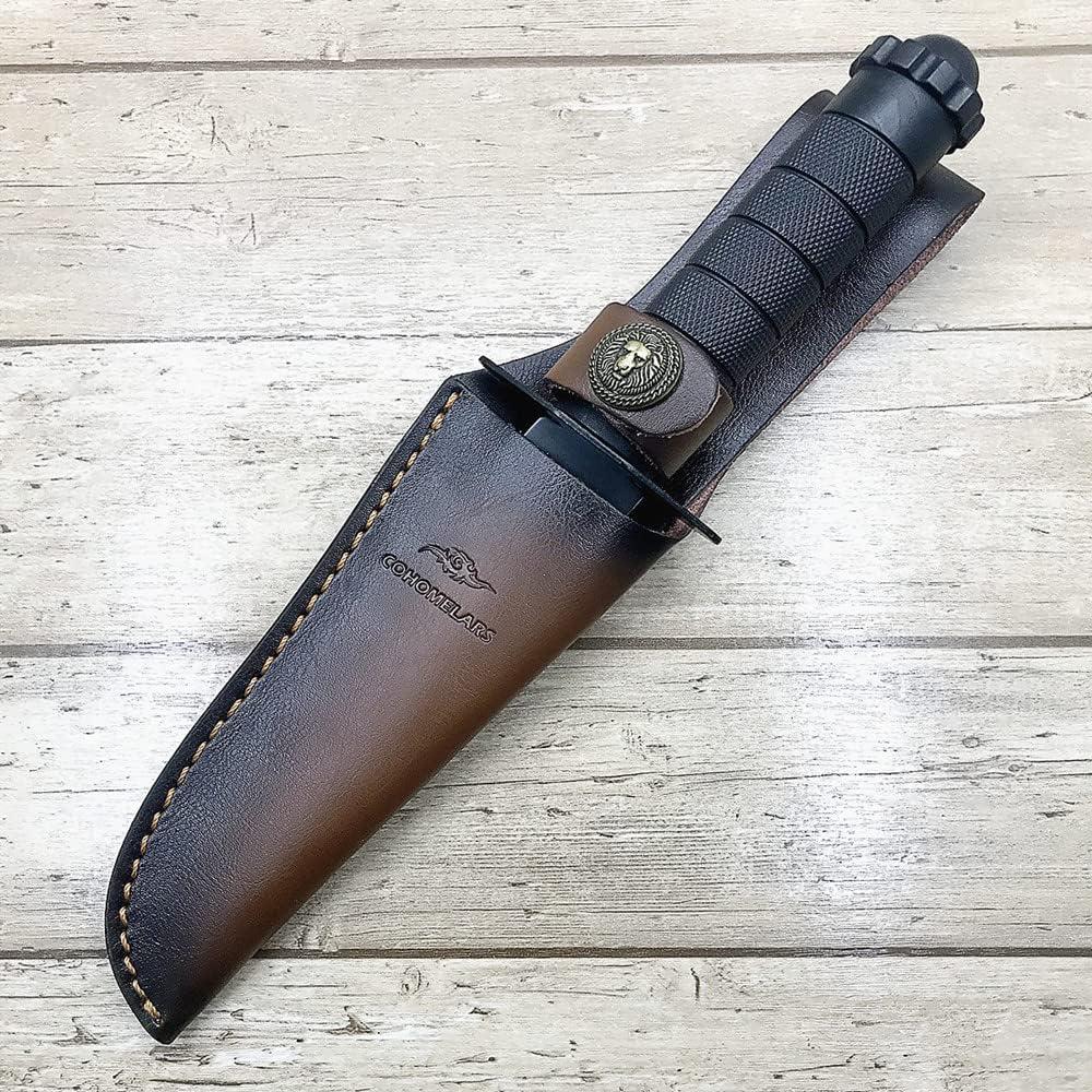 Funda de Cuchillo Recto COHOMELARS de Cuero Marrón 165mm