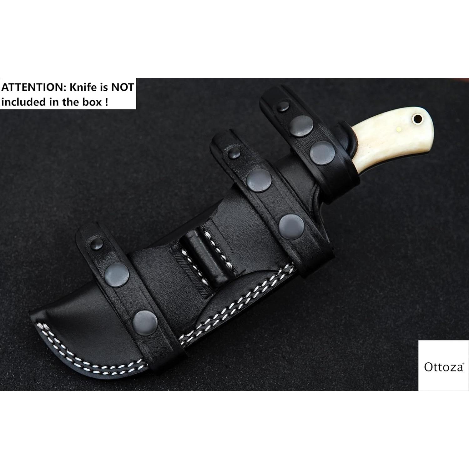 Funda de cuchillo de cuero Ottoza para hoja fija 15.88 cm