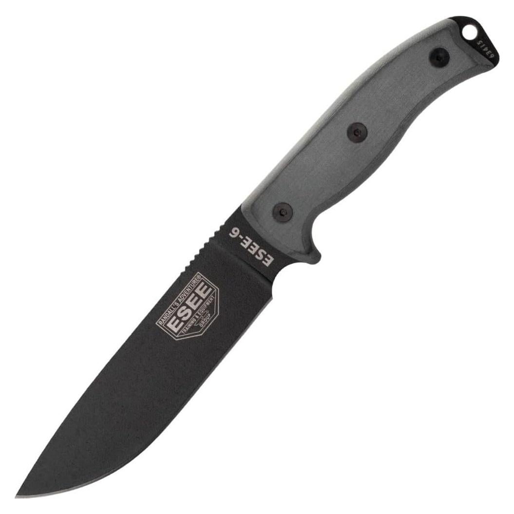Cuchillo ESEE Modelo 6 Bisel Plano 16.51 cm Acero Negro