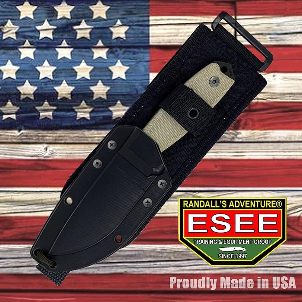 Cuchillo ESEE 3MIL Fijo con Funda Moldeada y Respaldo MOLLE