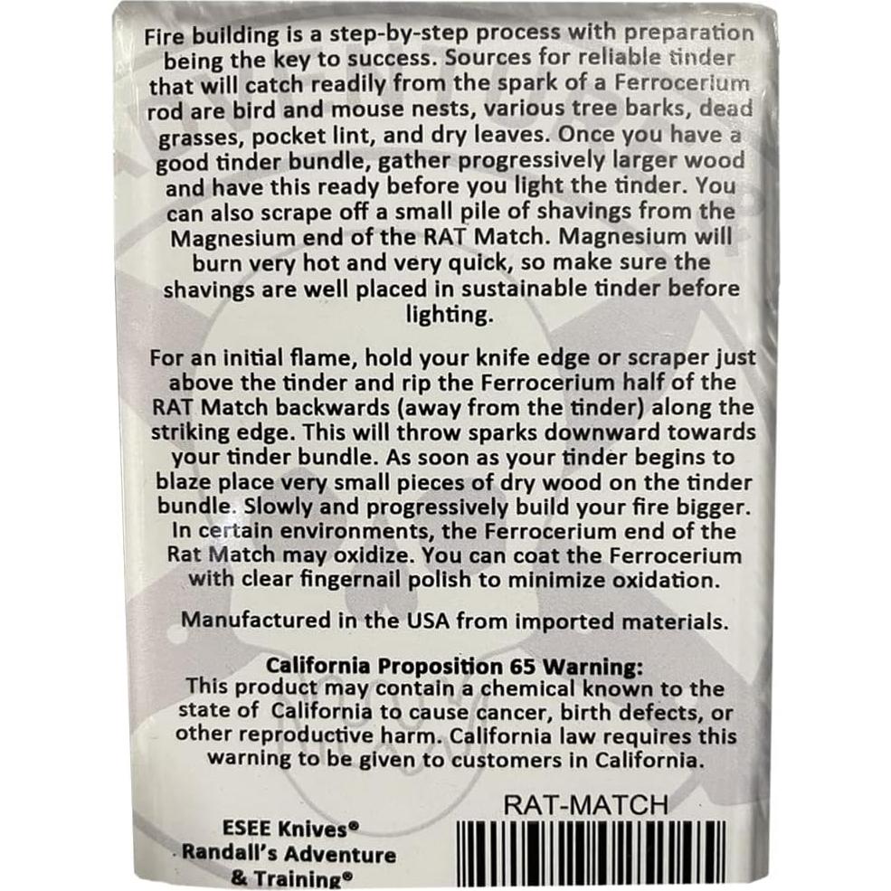 Iniciador de Fuego ESEE Knives RAT Match 7.62 cm