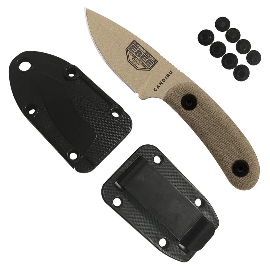 Cuchillo ESEE Candiru Tan Desierto con Funda y Mango Micarta
