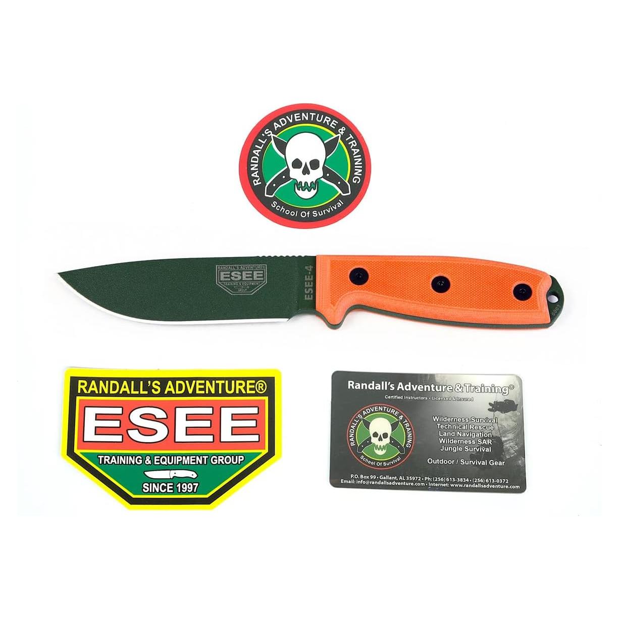 Cuchillo ESEE-4 Plano Naranja G10 27.31 cm Supervivencia