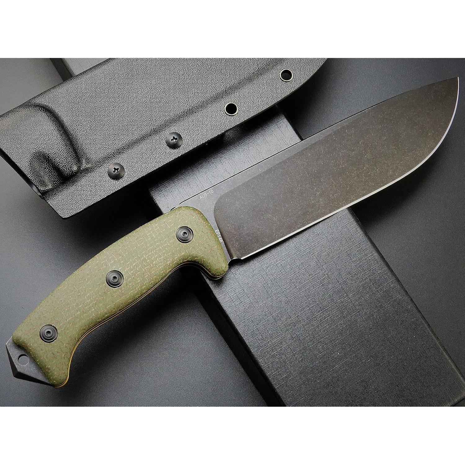 Cuchillo Fijo Eafengrow EF148 Acero AUS-10 Mango Micarta 33cm