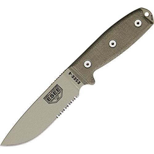 Cuchillo ESEE 4 Tan Desierto 11.4 cm Hoja Serrada