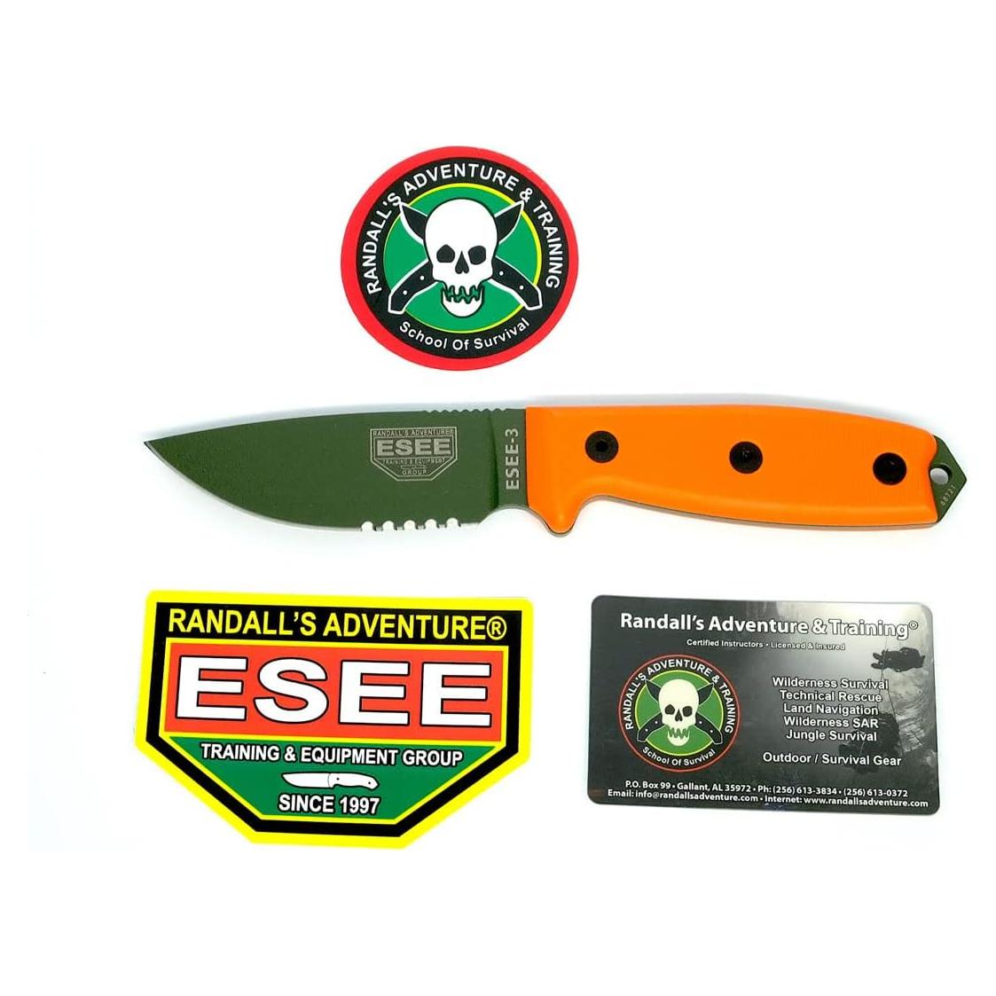 Cuchillo ESEE-3 Plano OD Naranja 20.96 cm Acero Carbono