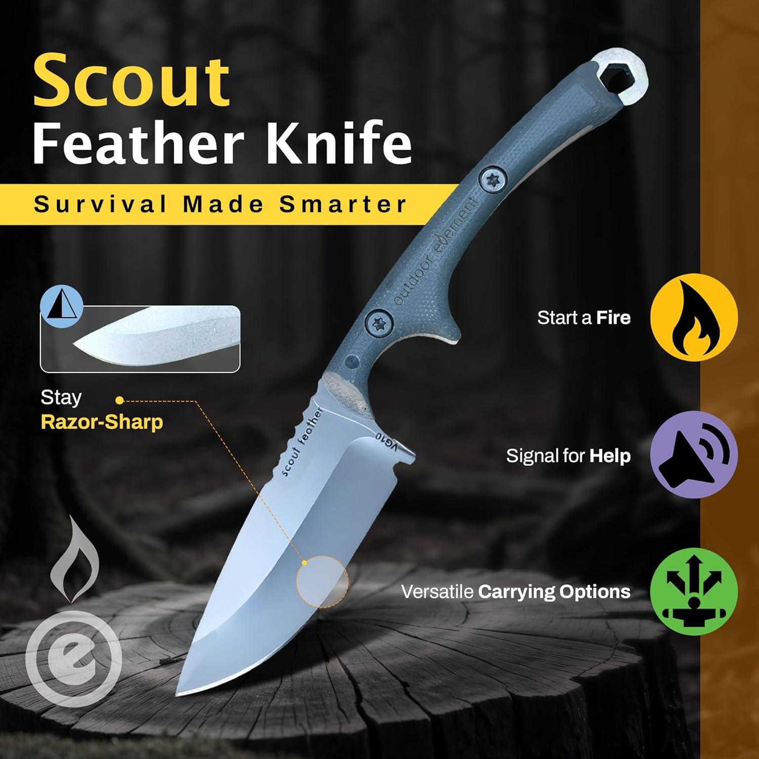 Cuchillo de Supervivencia Outdoor Element Scout Feather 16.74 cm