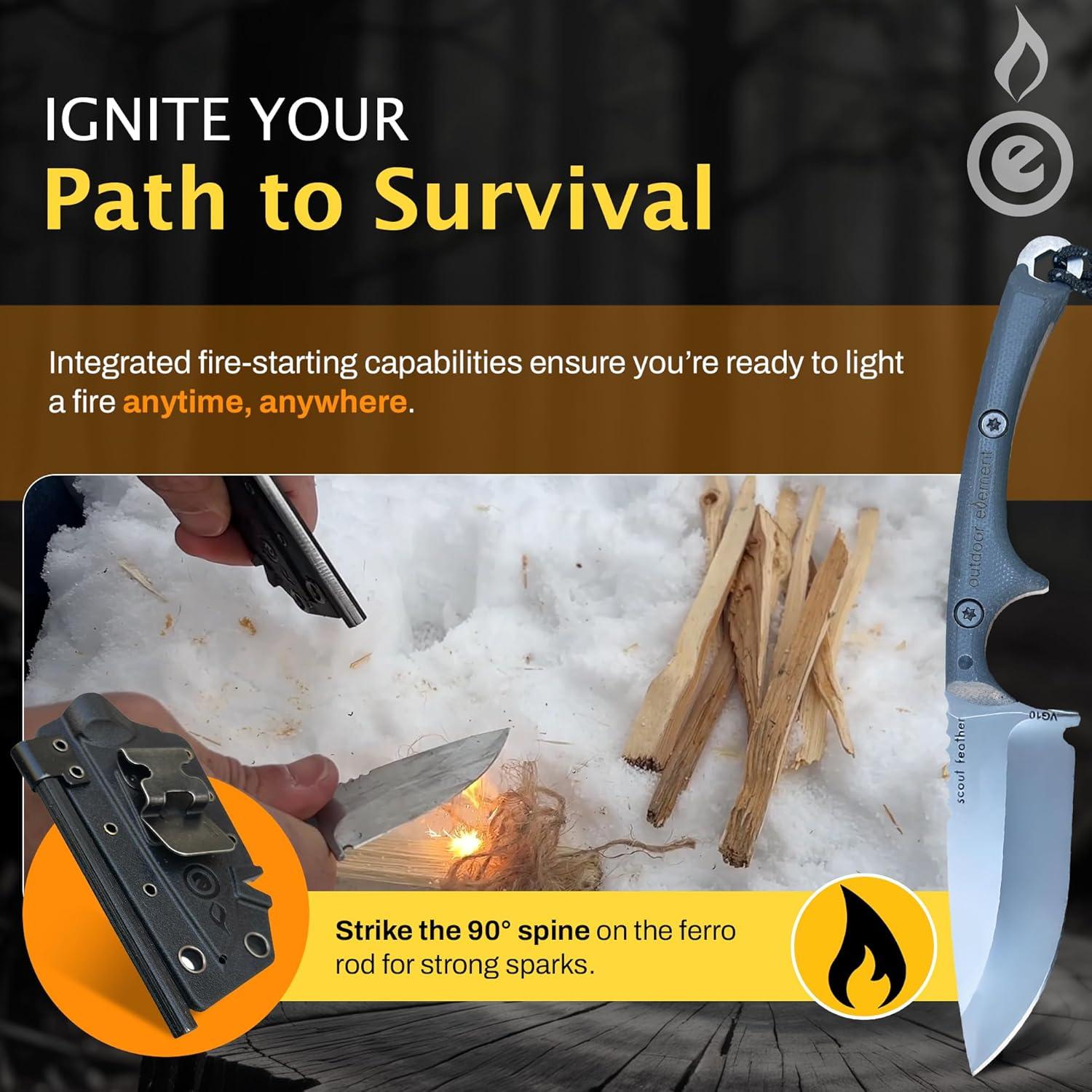 Cuchillo de Supervivencia Outdoor Element Scout Feather 16.74 cm