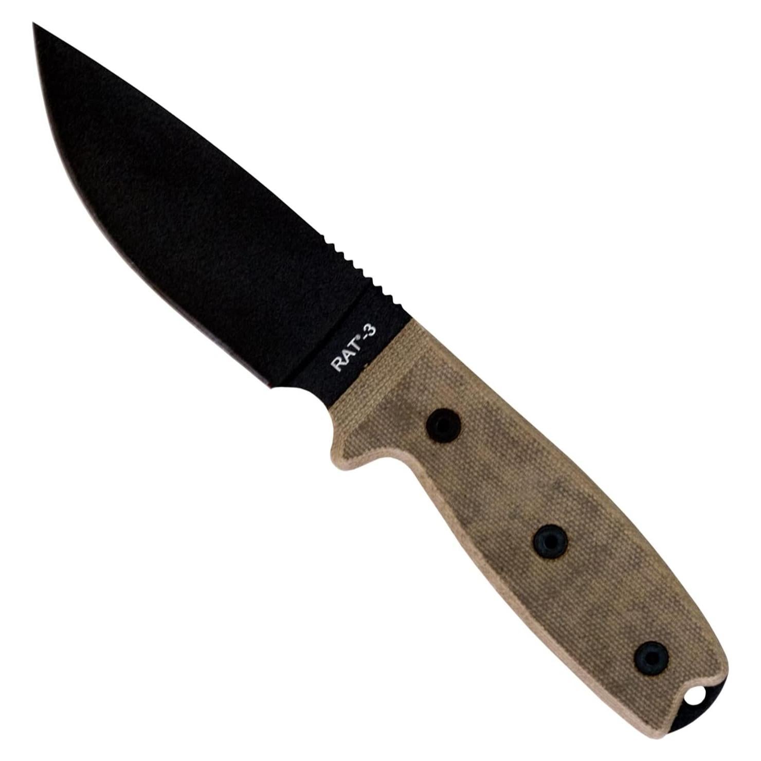 Cuchillo Ontario Knife Company 8665 Rat-3 con Funda Negra