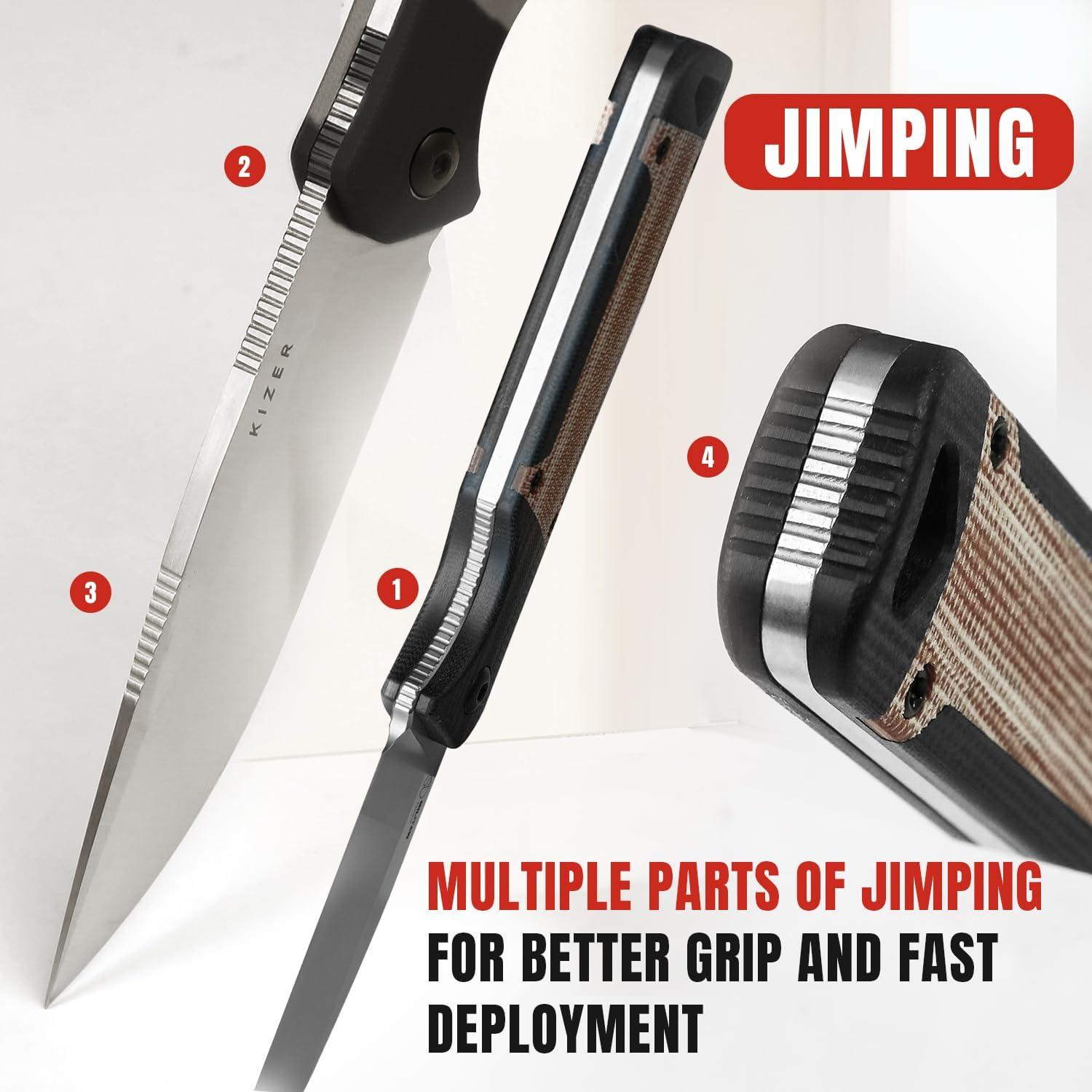 Cuchillo de Camping Kizer Militaw 20.77cm Nitro V con Funda