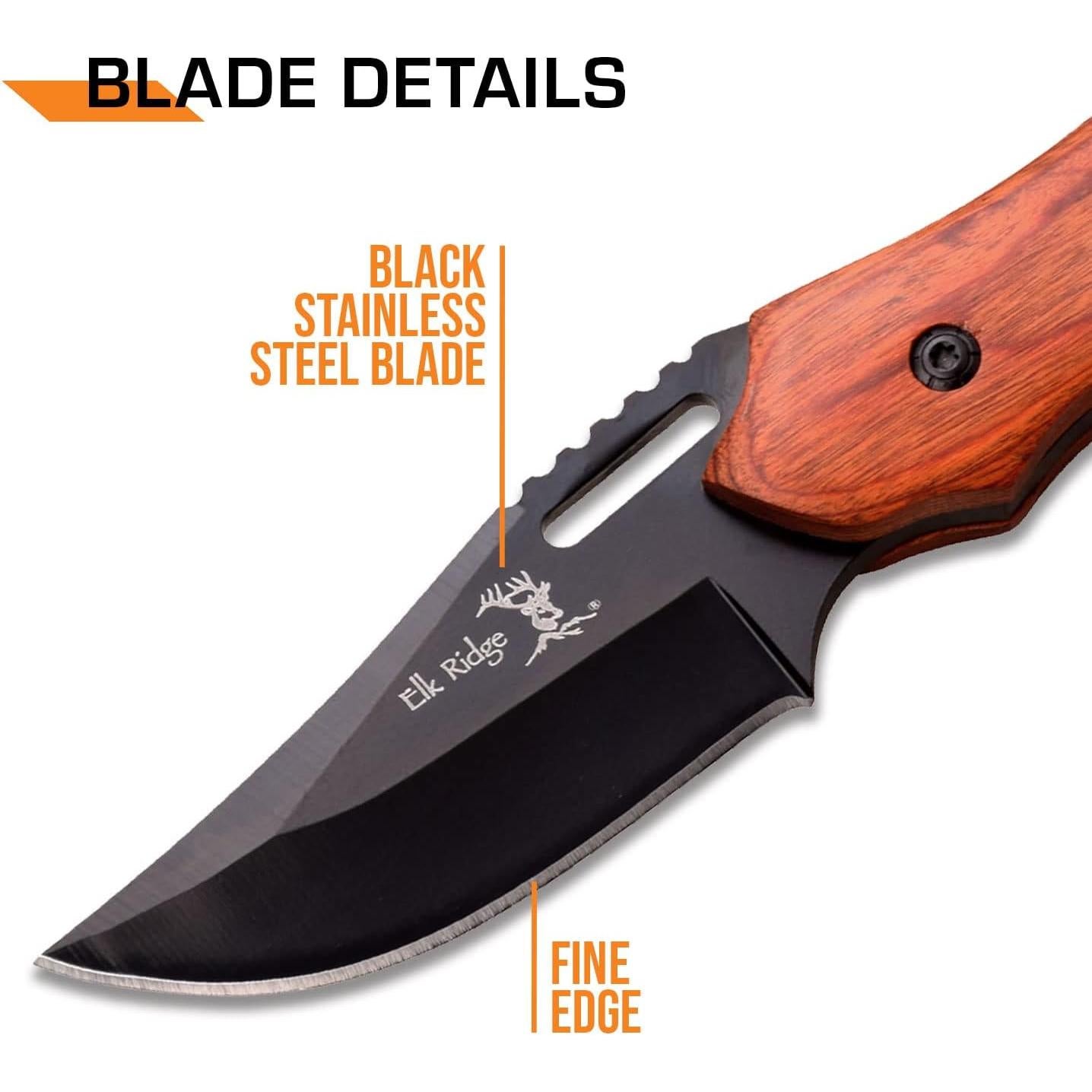 Cuchillo Fijo Elk Ridge ER-562 15.24 cm Acero Inoxidable Madera