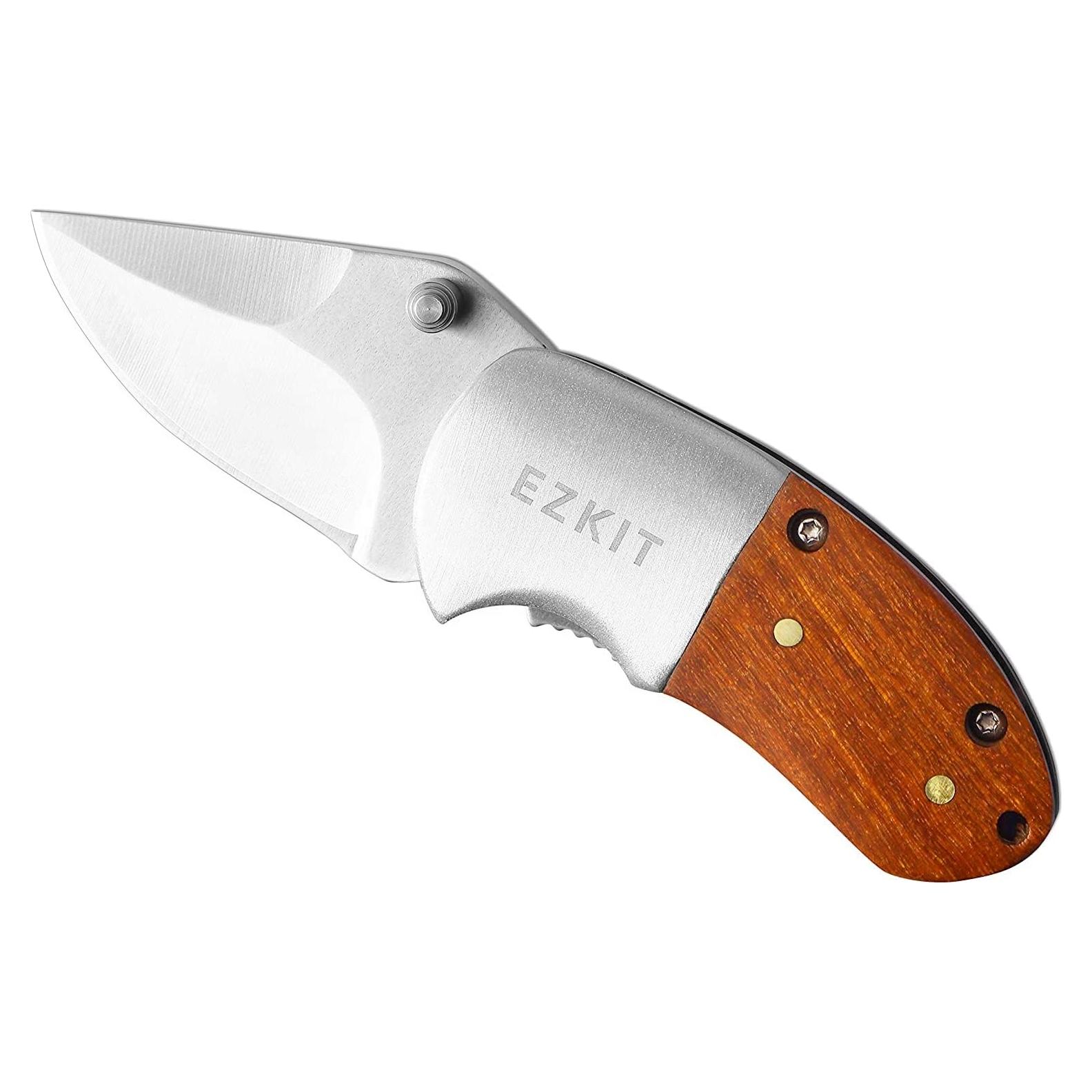 Cuchillo de bolsillo EZKIT plegable de acero inoxidable 5.08 cm