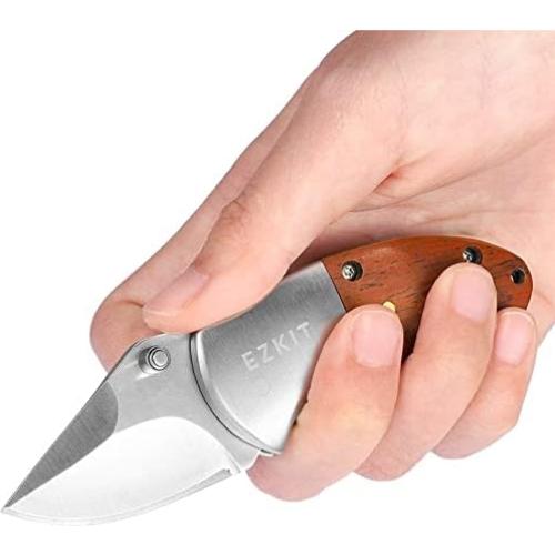Cuchillo de bolsillo EZKIT plegable de acero inoxidable 5.08 cm