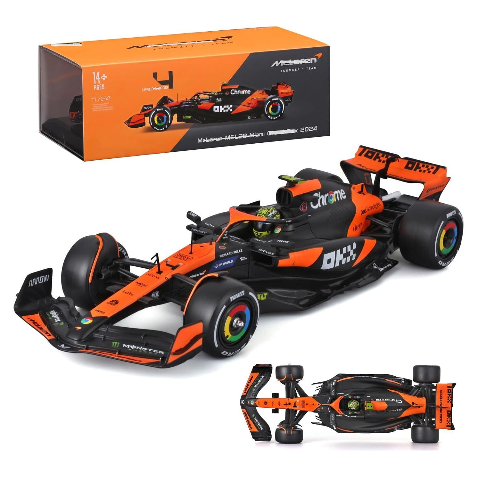 Modelo de Coche de Aleación 1/24 MCL38#4 Lando Norris
