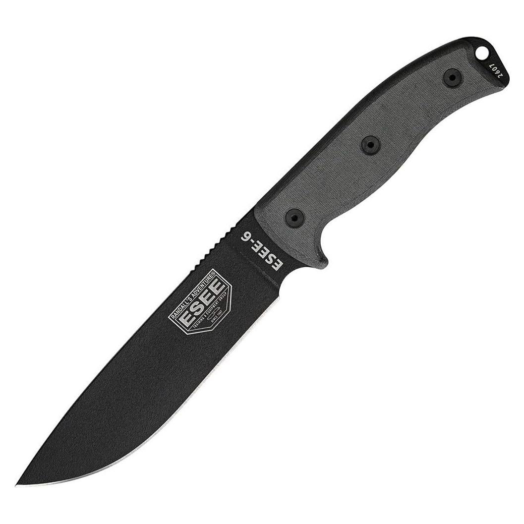 Minus 6 Plain Edge Blade with OD Green Sheath, Black