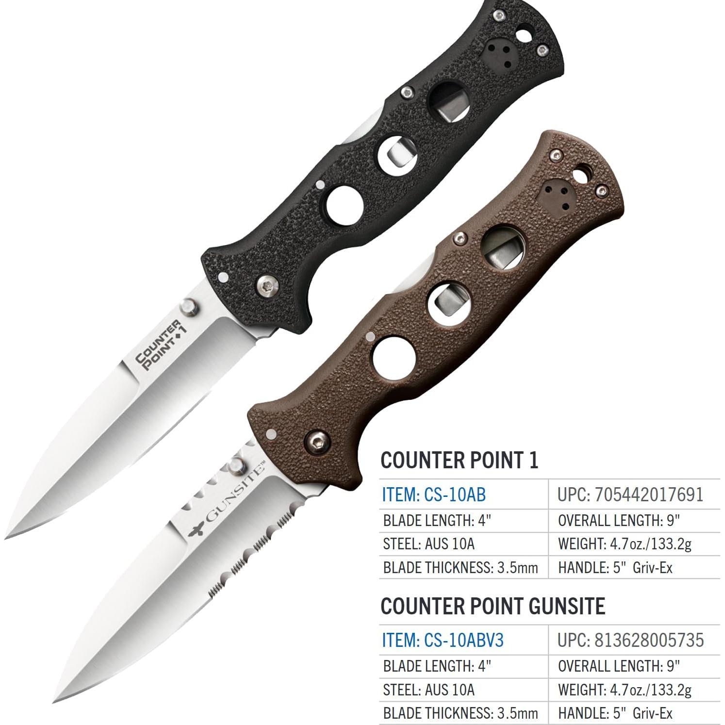 Cuchillo Plegable Cold Steel Counter Point 1 AUS10A 10.16 cm