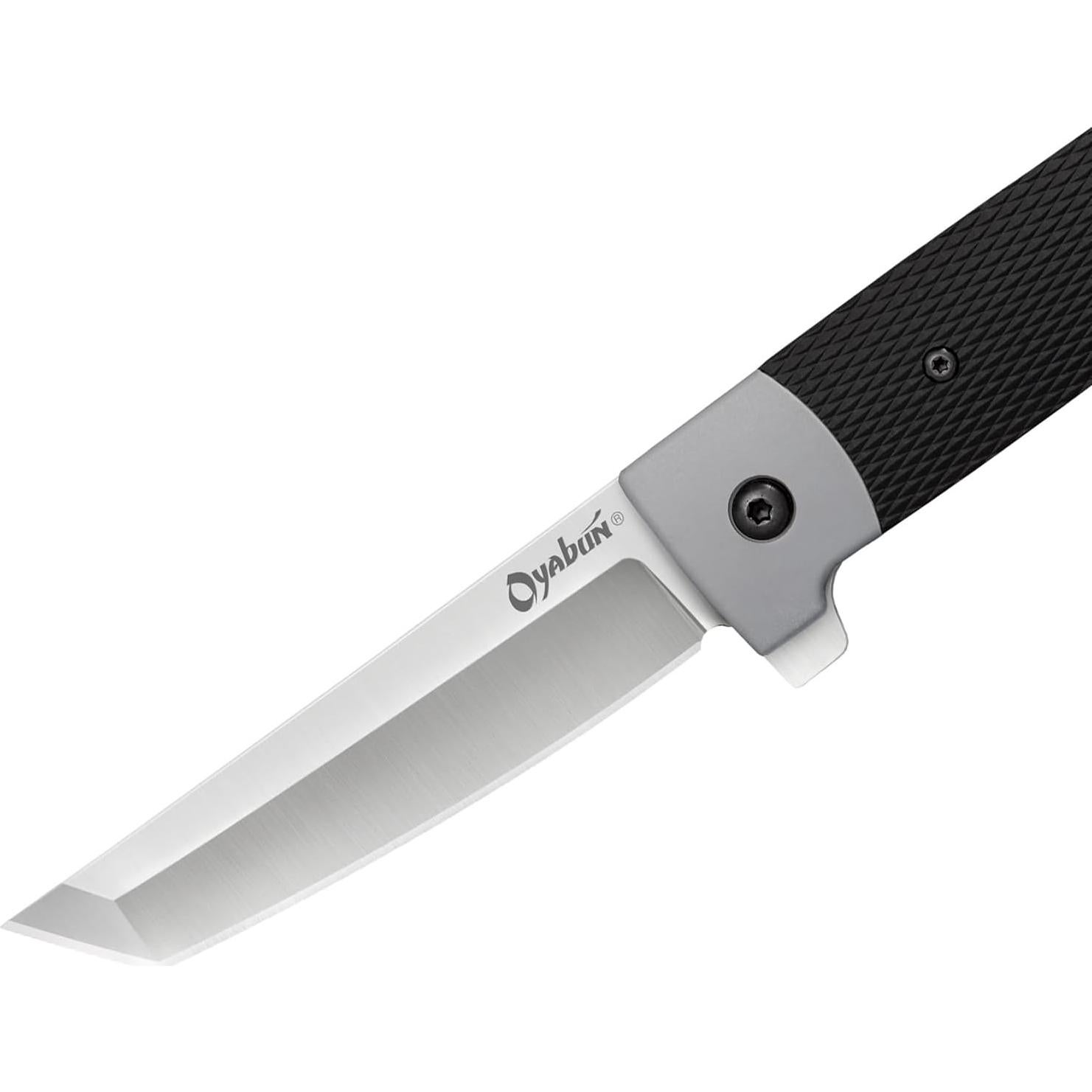 Oyabun 3.5" 4034SS Tanto Point Razor-Sharp Blade 4.75" Griv-Ex Handle Everyday Carry Pocket Folding Knife w/Spring Leaf Lock