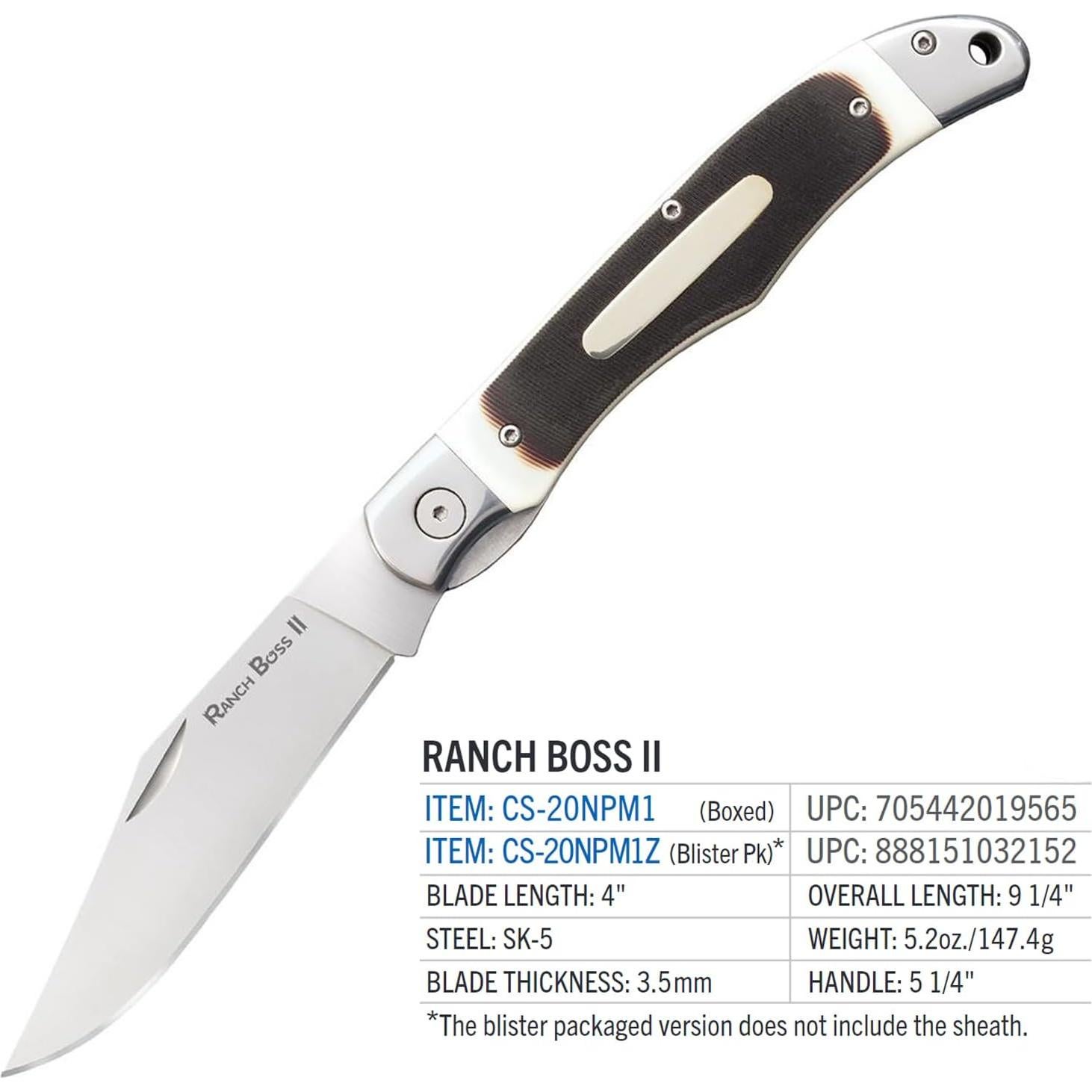 Cuchillo Plegable Cold Steel Ranch Boss II 10.16 cm Hoja SK-5