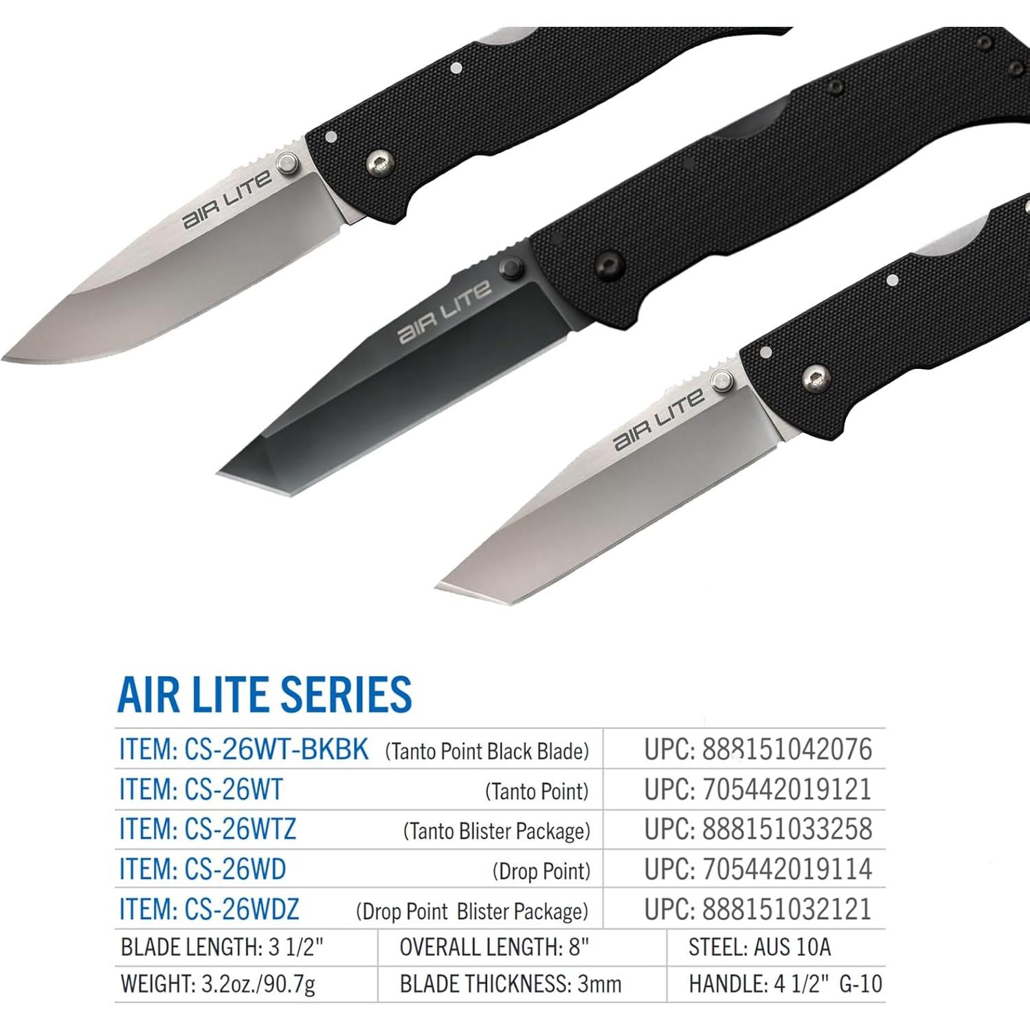 Cuchillo Plegable Cold Steel Air Lite 3.5" AUS10A G-10