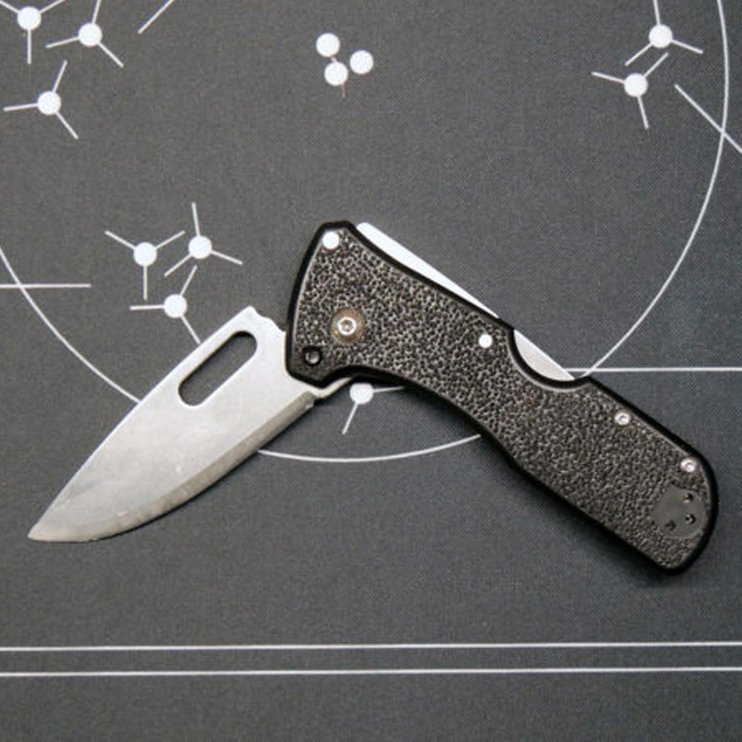 Click N Cut Folder Durable Hunting & Hiking Steel 5 Oz Compact 7" Long Folding Knife with Strong Lock & 2 Interchangeable Blades