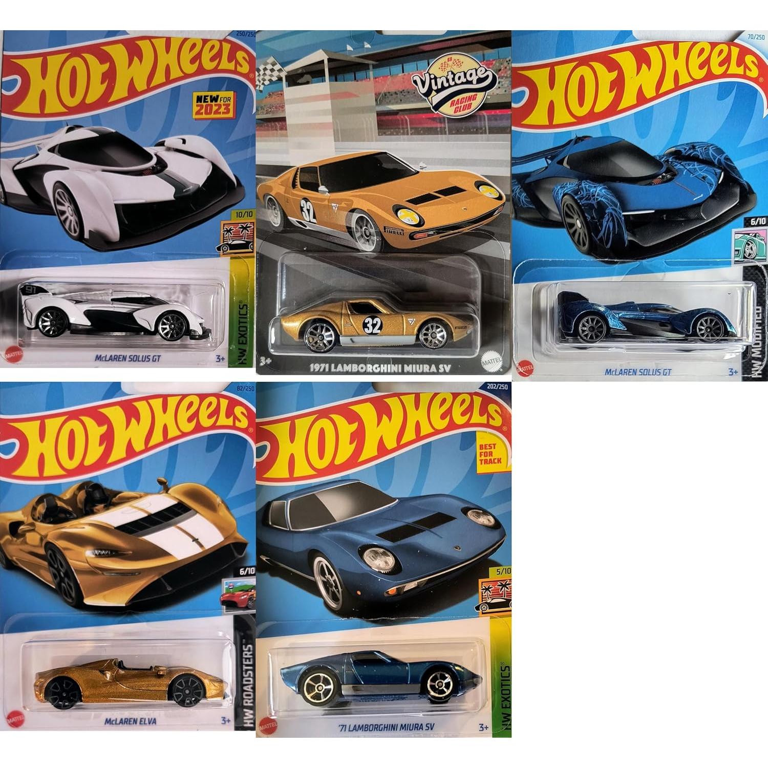 Conjunto de 5 coches Hot Wheels Mattel a escala 1:64