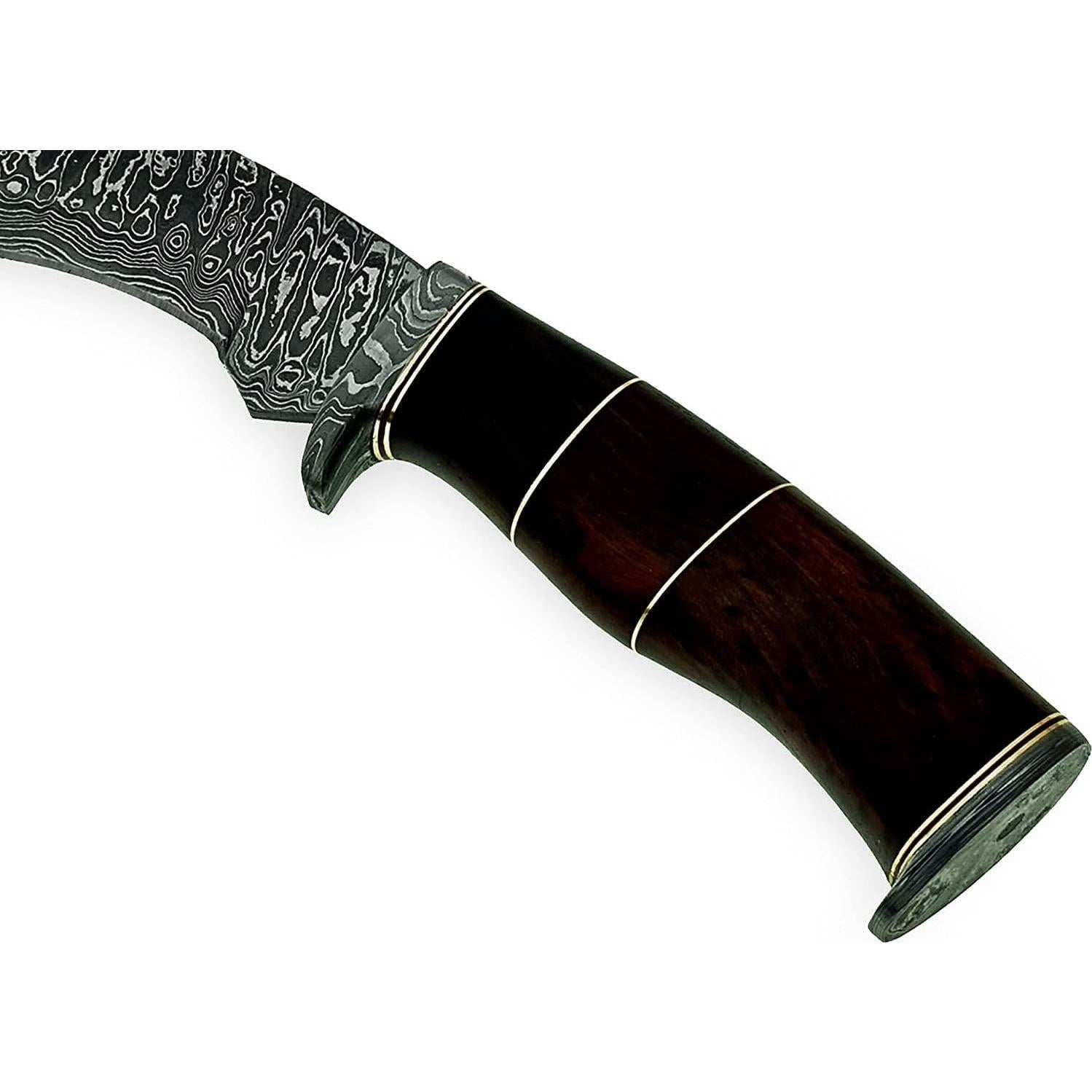 Cuchillo Kukri Poshland REG-156 Acero Damasco 38.1 cm Hecho a Mano