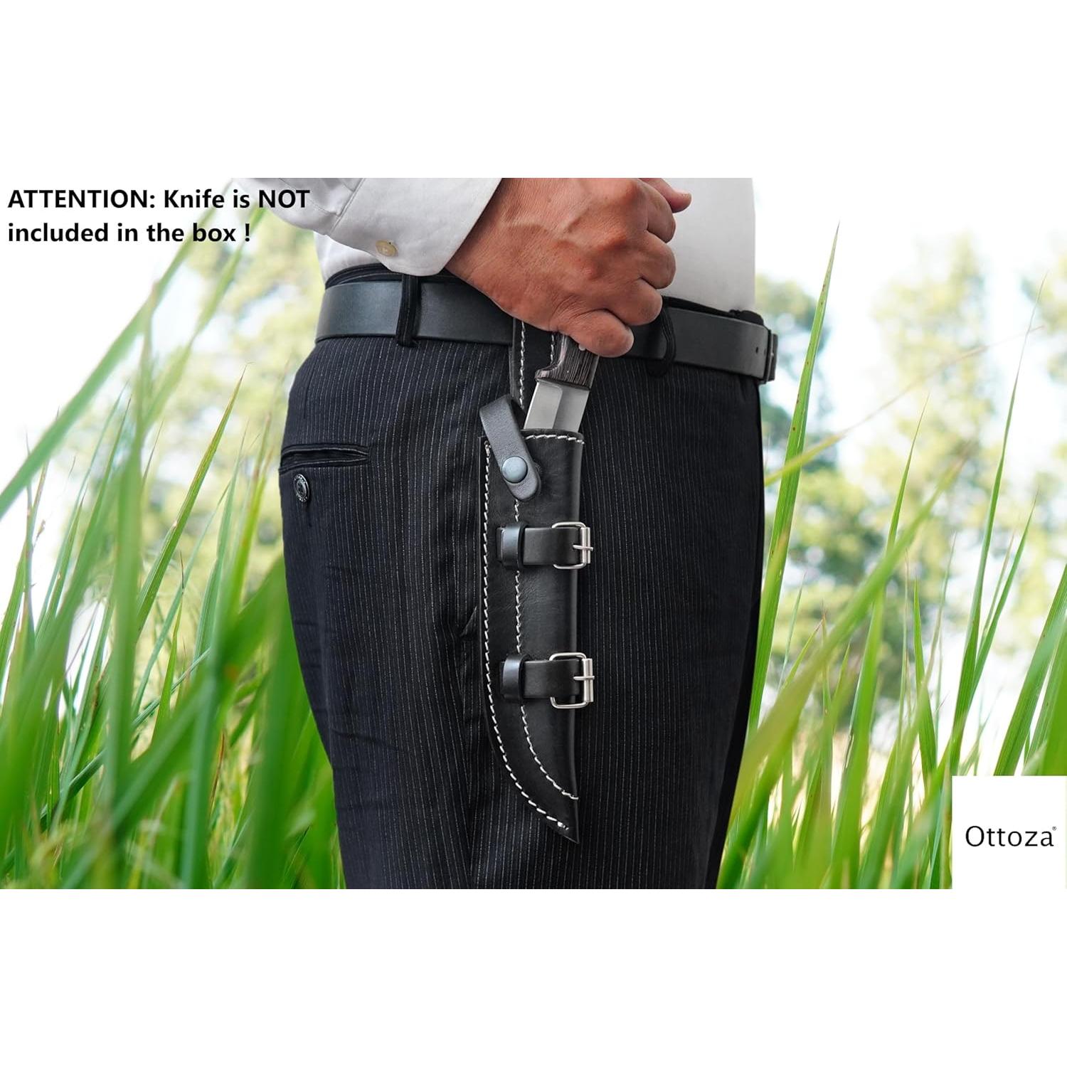 Funda de Cuchillo de Cuero Ottoza 162 para Hoja Fija 17.78 cm