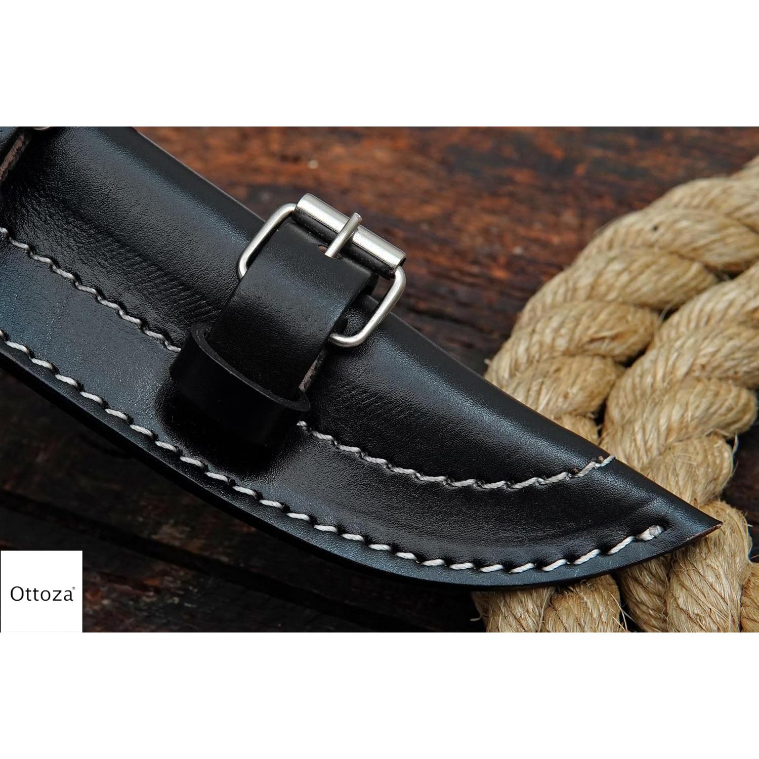 Funda de Cuchillo de Cuero Ottoza 162 para Hoja Fija 17.78 cm