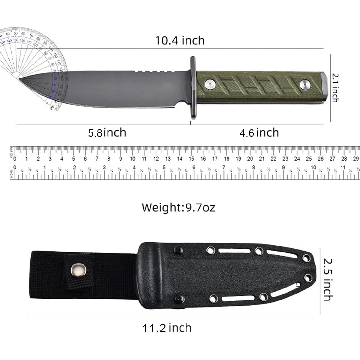 Cuchillo de Supervivencia Noxozoqm 006 Hoja Fija 14.99 cm