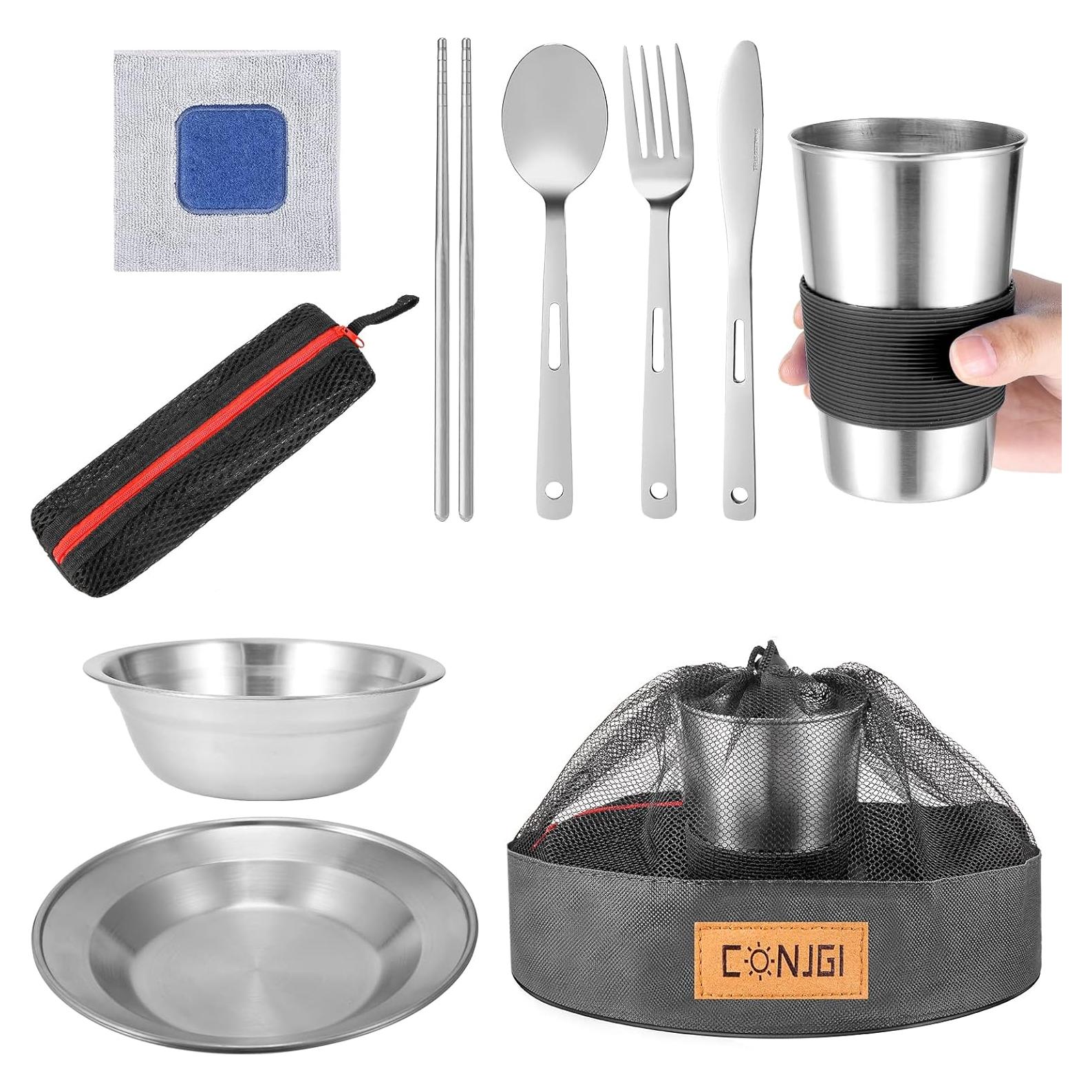 Kit de Comida para Camping CONJGI - Vajilla 1-2 Personas